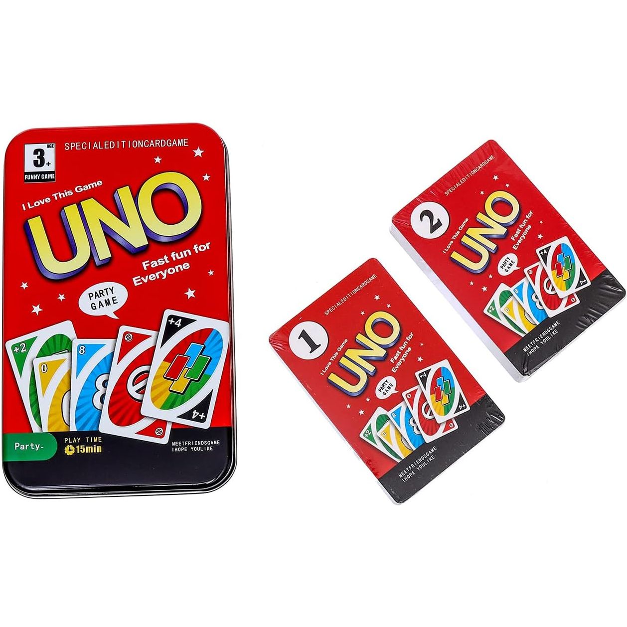 Uno red edition playing cards from 2 to 10 players best family game includes 108 playing cards - multi color