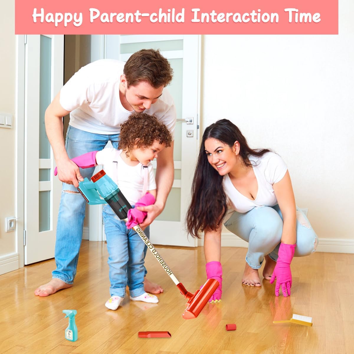 Kids Vacuum Toys Cleaning Toy Set Vacuum Cleaner Toys Set with Lights &Sounds Role Play Housekeeping Toy Set