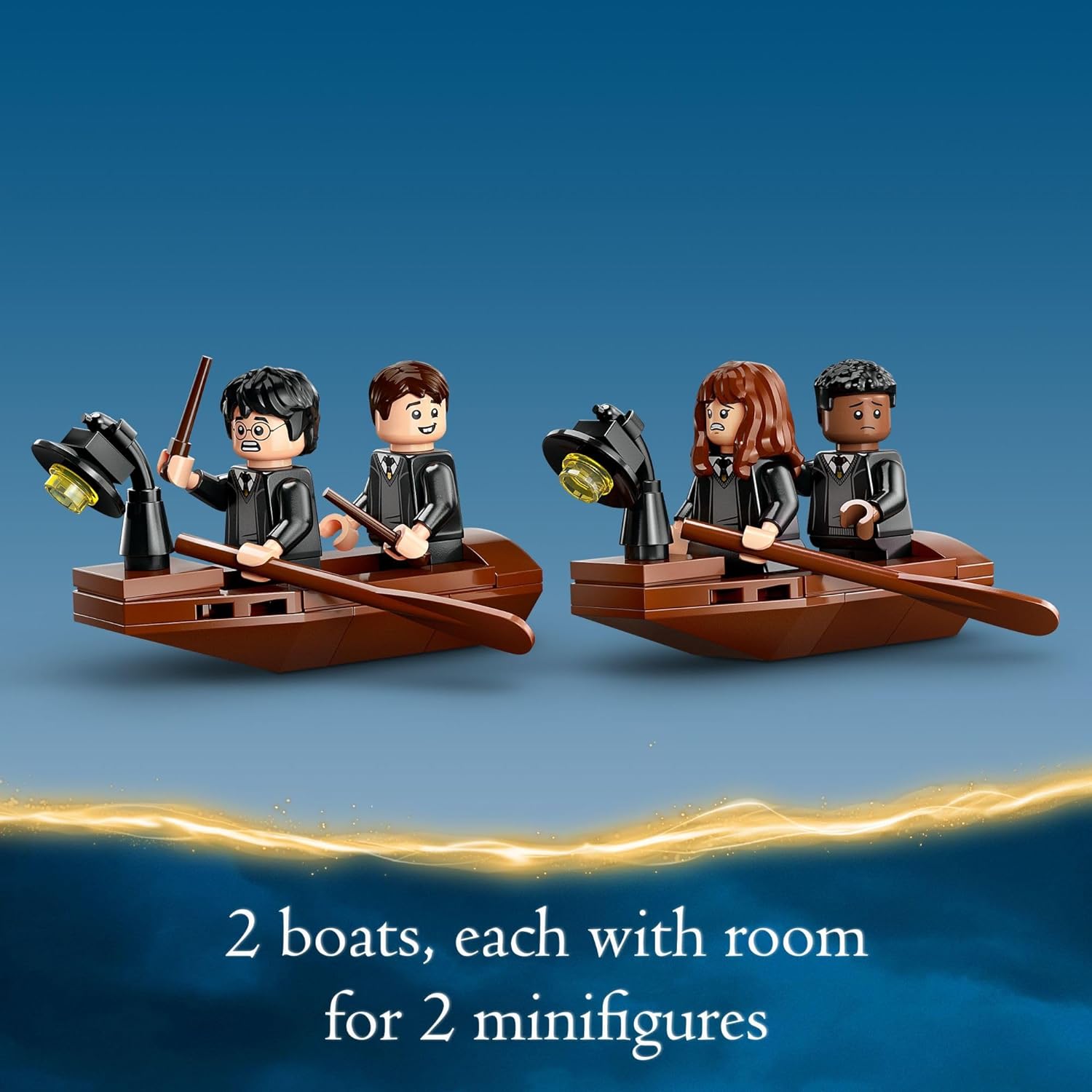 ليجو 76426 هاري بوتر هوجورتس كاسل بوت هاوس، لعبة هاري بوتر الخيالية للأولاد والبنات مع قاربين قابلين للبناء و5 شخصيات صغيرة، لعبة القلعة.
