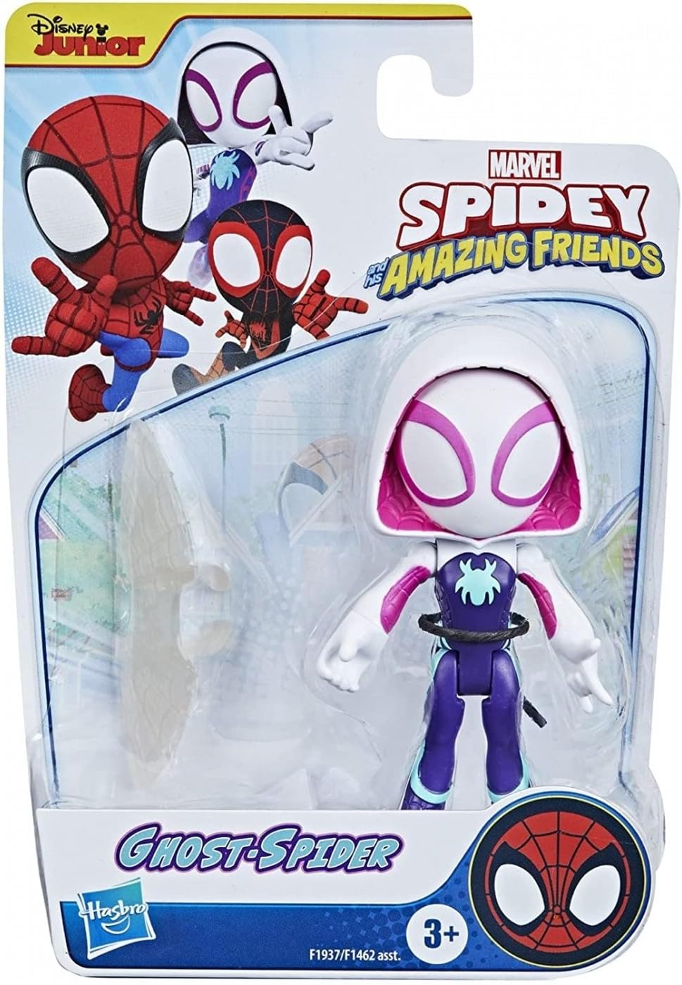 Spidey and His Amazing Friends Marvel Ghost-Spider Hero Figure, 4-Inch Scale Action Figure, Includes 1 Accessory, for Kids Ages 3 and Up