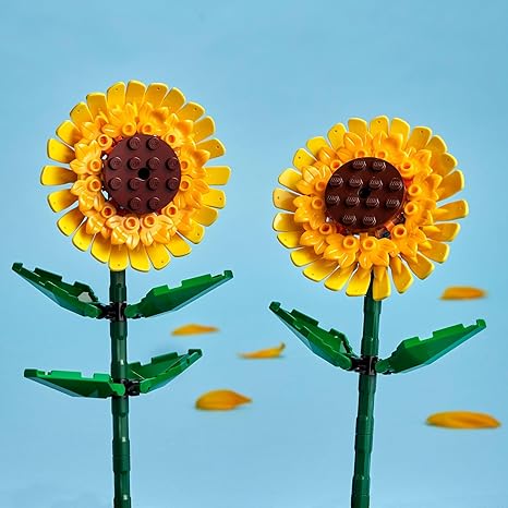 مجموعة بناء عباد الشمس 40524 من ليجو، زهور صناعية لديكور المنزل، مجموعة ألعاب بناء الزهور للأطفال، هدية عباد الشمس للفتيات والفتيان من سن 8 سنوات فما فوق