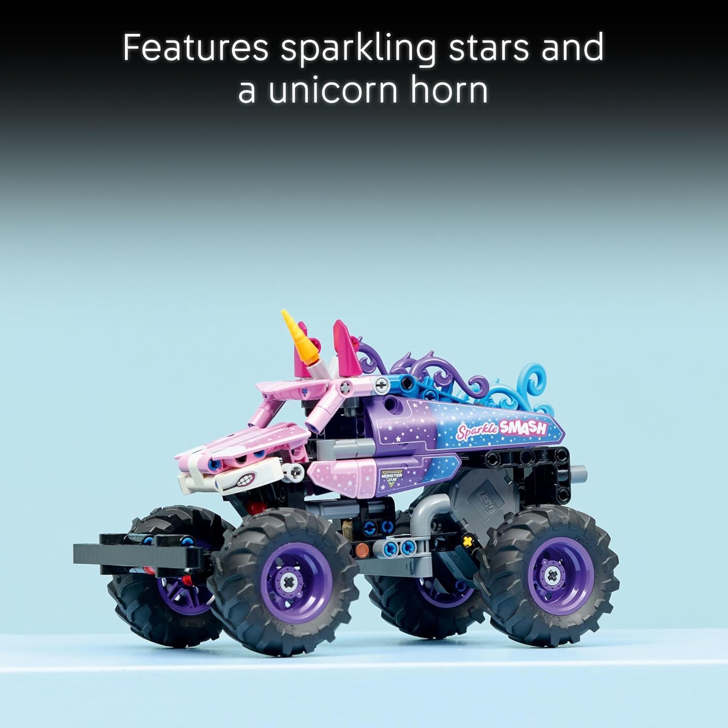 LEGO Technic Monster Jam Sparkle Smash Pull-Back Truck Toy for Boys & Girls - Monster Truck Building Toy W/Pull-Back Racing Action for Kids, Ages 7+ - Gift Idea for Birthdays - 42220