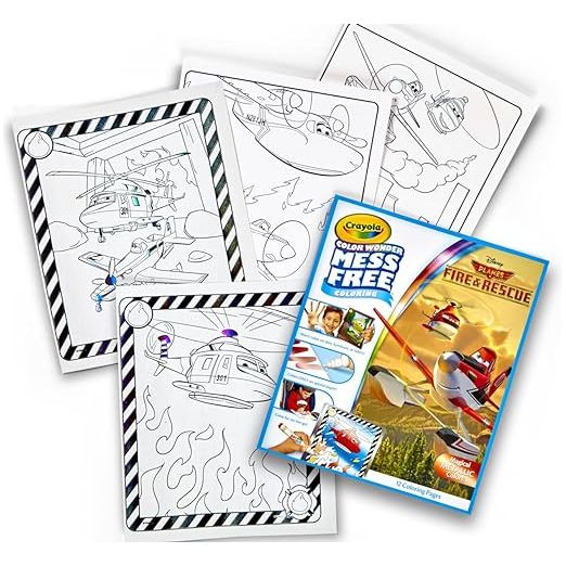 Crayola Planes Fire and Rescue Color Wonder Refill, 12 Mess Free Coloring Pages, Gift for Kids