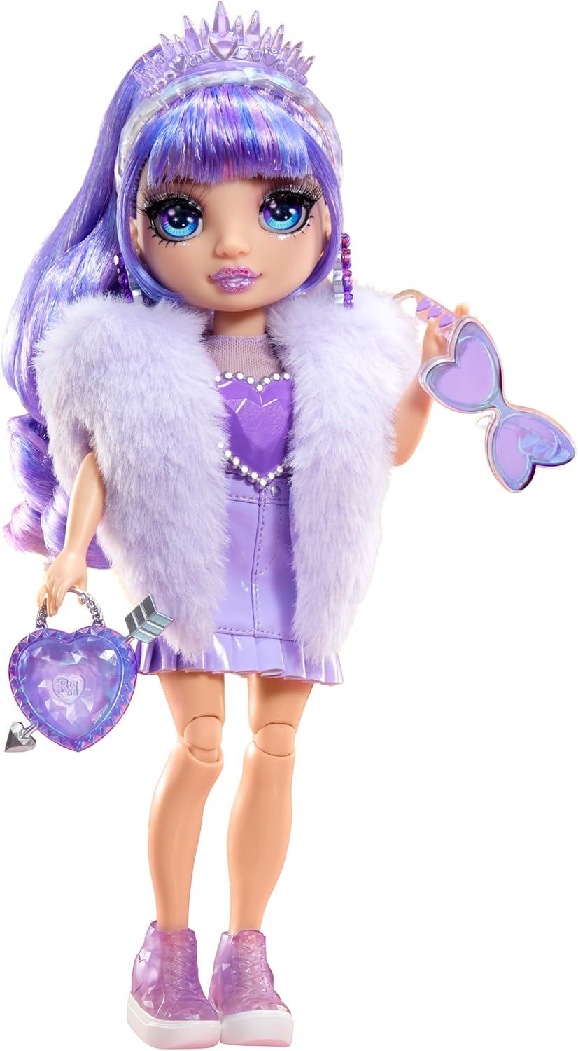RAINBOW HIGH Creative Crystals Purple - 28 cm Purple Mannequin Doll with Crystal Accessory Kit, Ring for You, Resin Game, Gift for 8+ Years, Non-Edible