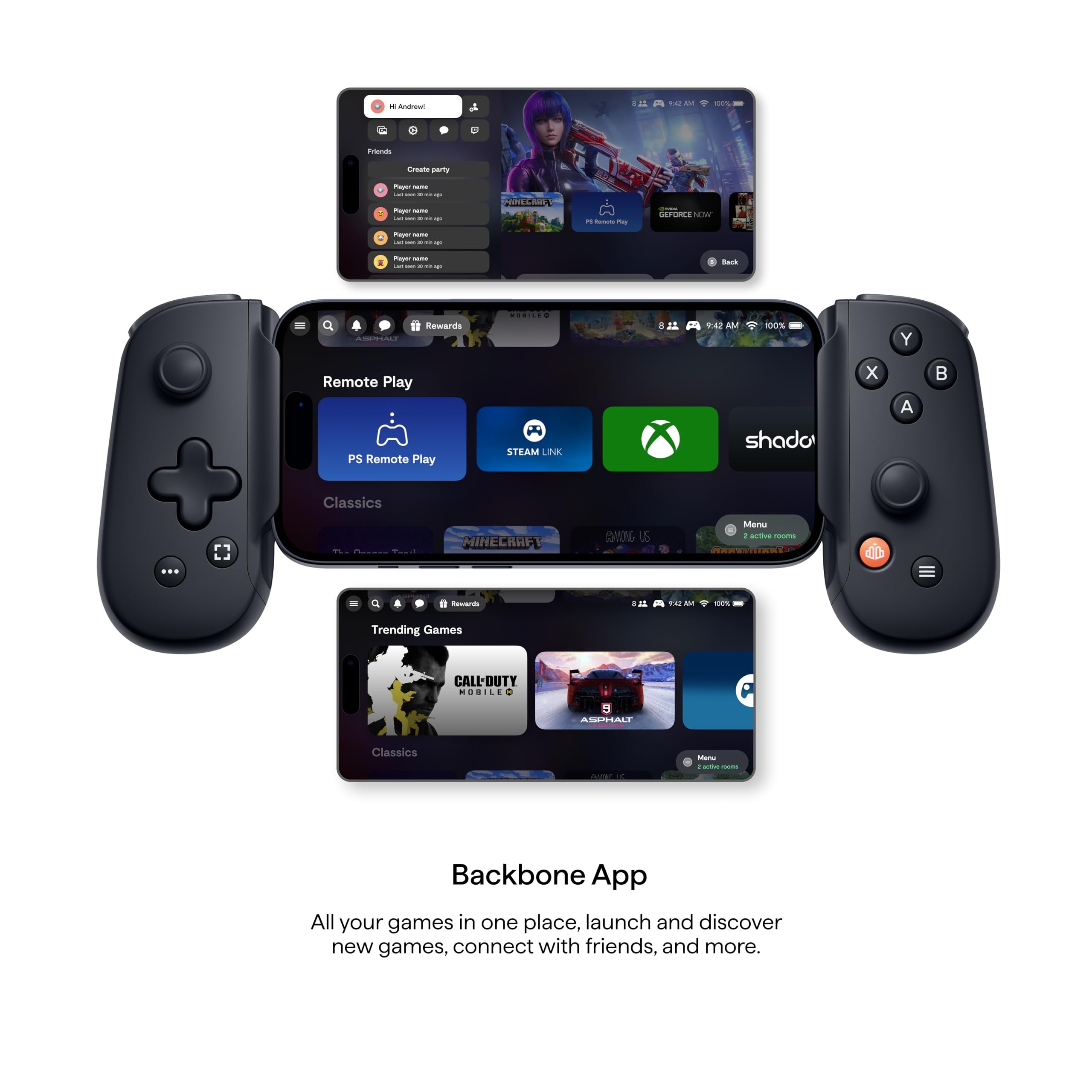 BACKBONE One Mobile Gaming Controller for Android and iPhone 15/16 Series (USB-C) - 2nd Gen