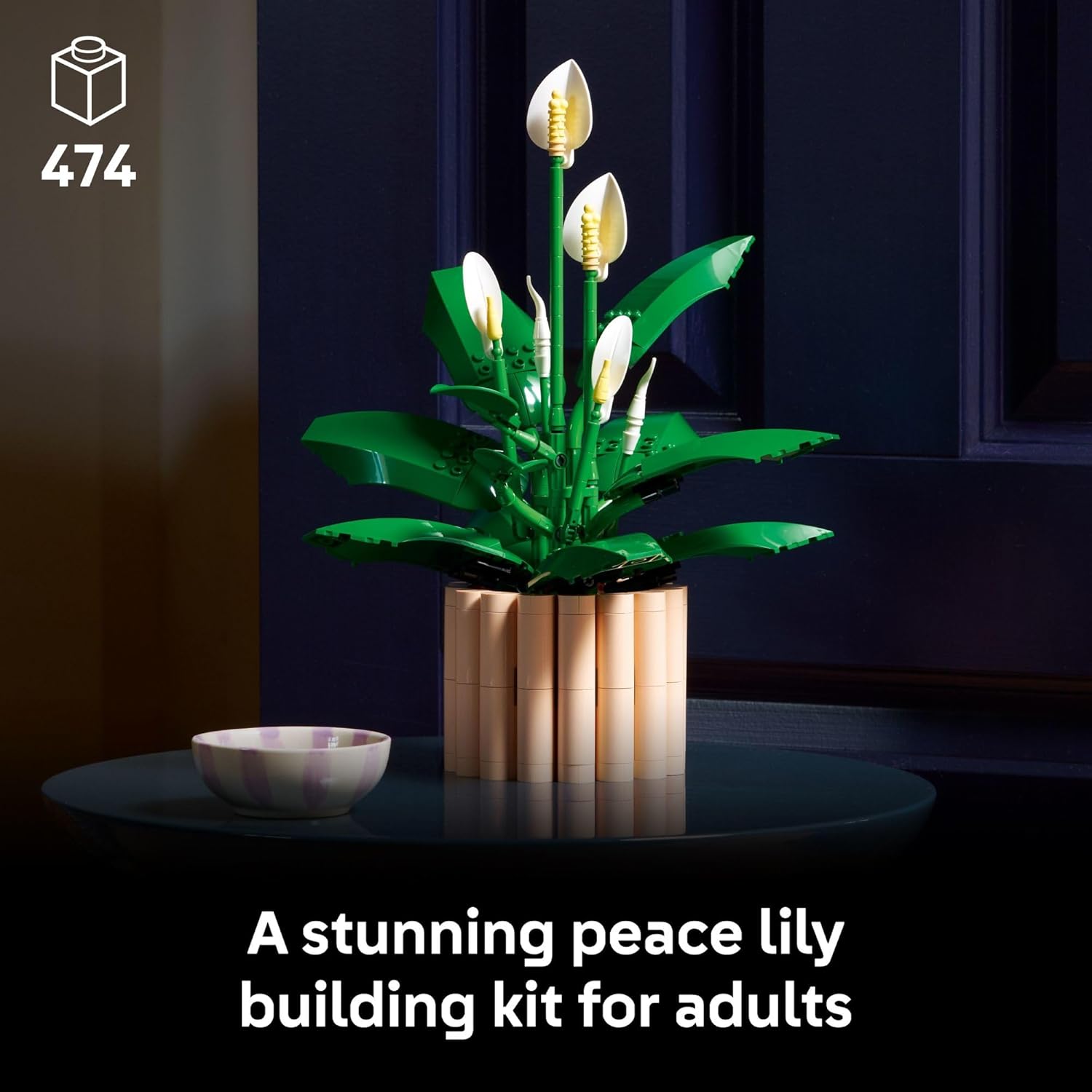 LEGO Botanicals Peace Lily Flower Building Set for Adults - DIY Bedroom, Book Shelf & Office Decor for Women & Men, Ages 18+ - Gift for Birthdays - Artificial Flowers Crafting Kit - 11504