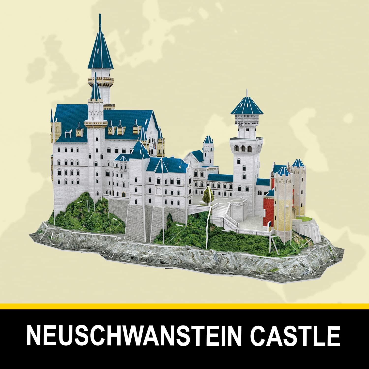 بازل ناشيونال جيوغرافيك ثلاثي الأبعاد من CubicFun - قلعة نويشفانشتاين 121 قطعة مع كتيب