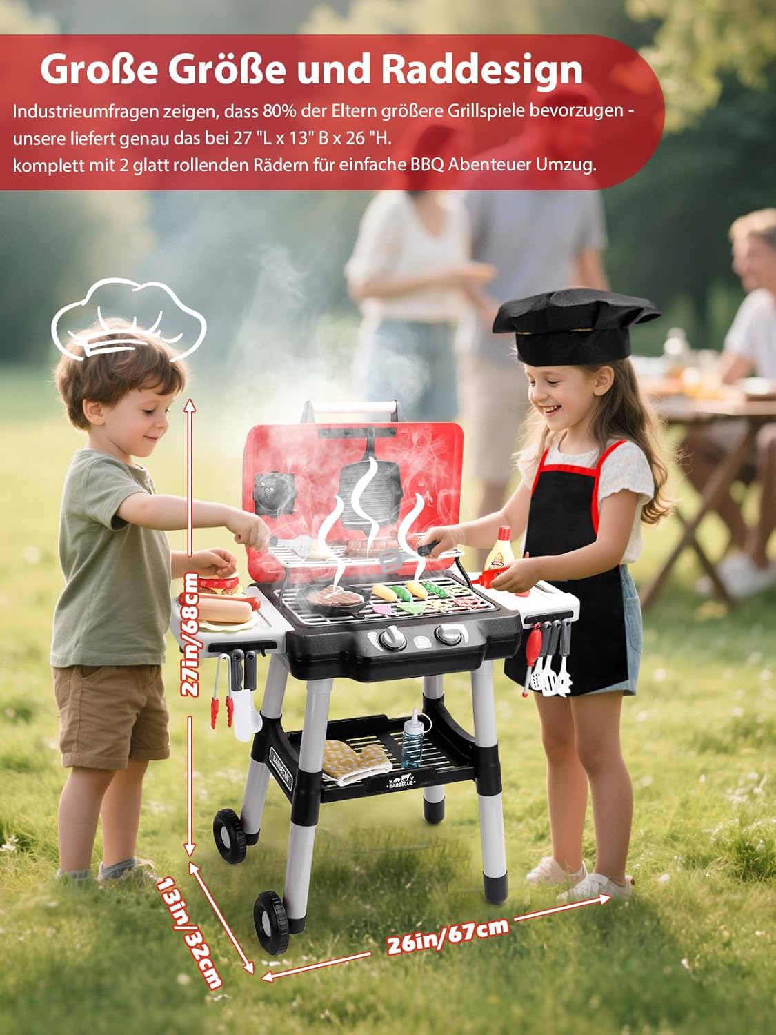 Little Chef Home Barbecue Play Series – 31pcs Portable BBQ Grill Toy