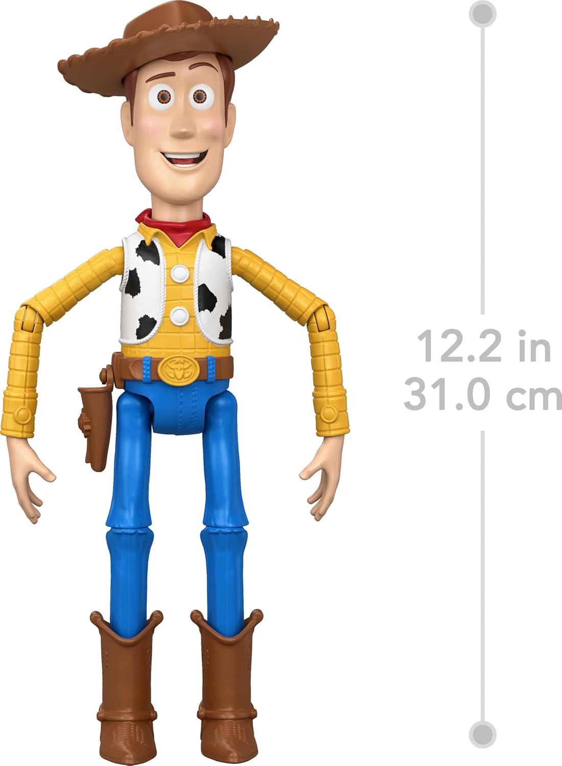 Mattel Disney and Pixar Toy Story 5 Running Woody 12 Inch Action Figure with 50 Plus Movie Phrases and Sounds, Movie-Accurate