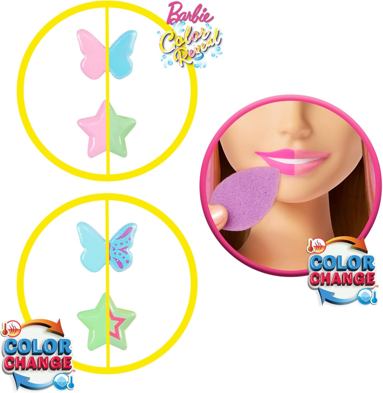 Barbie Doll Styling Head, Blonde Hair with 20+ Hair Styling Accessories Including Star & Butterfly Color Change Hair Clips