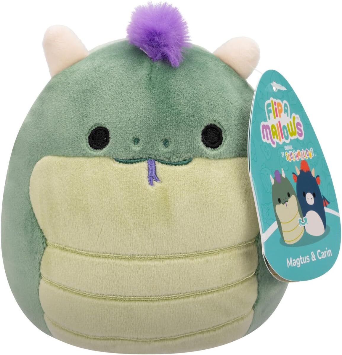 Jazwares Squishmallows Flip-A-Mallows Magtus and Carin Plush Toy, 5-Inch Size, Multicolor