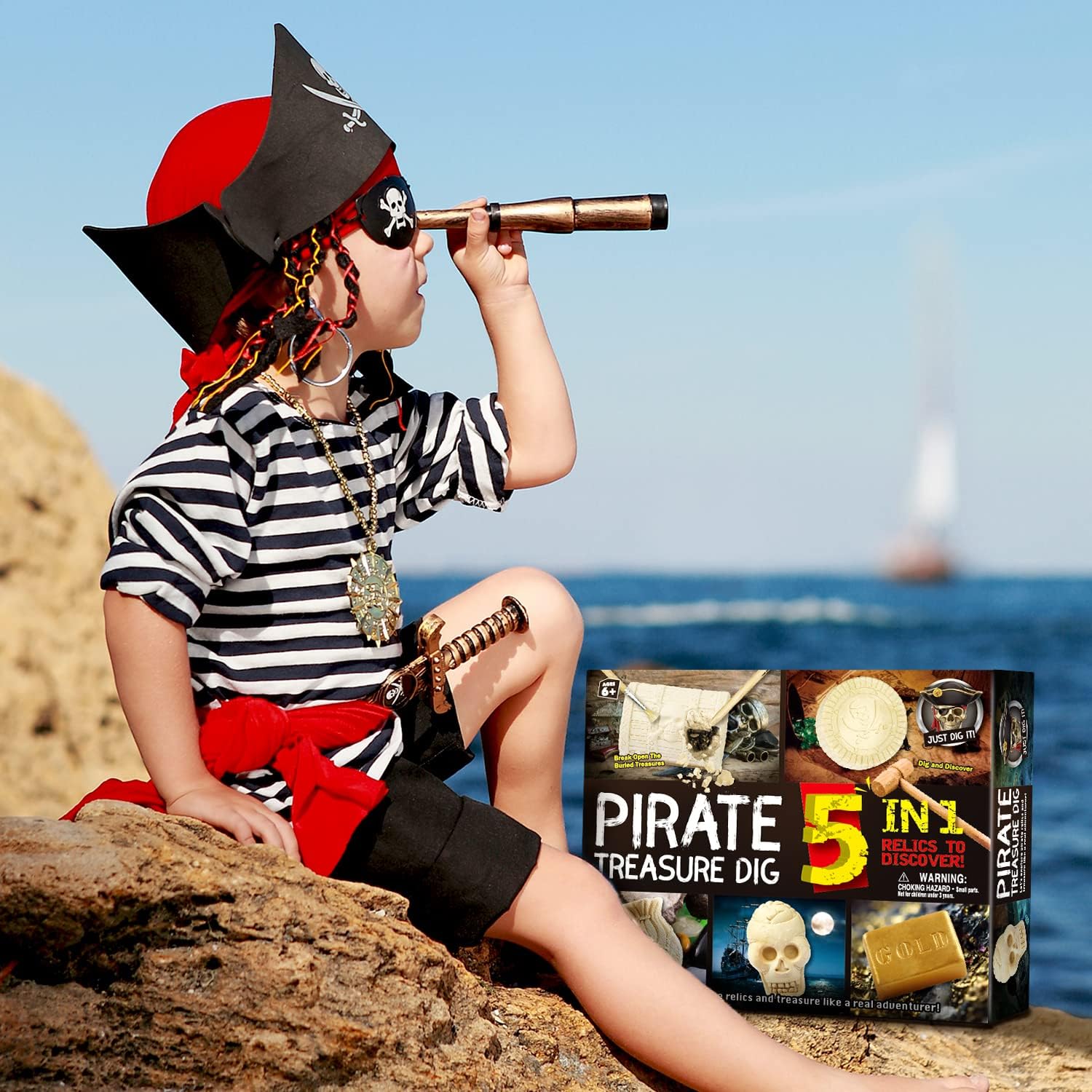 Eduman 5 In 1 Pirate Dig Kit D3135G, 6+
