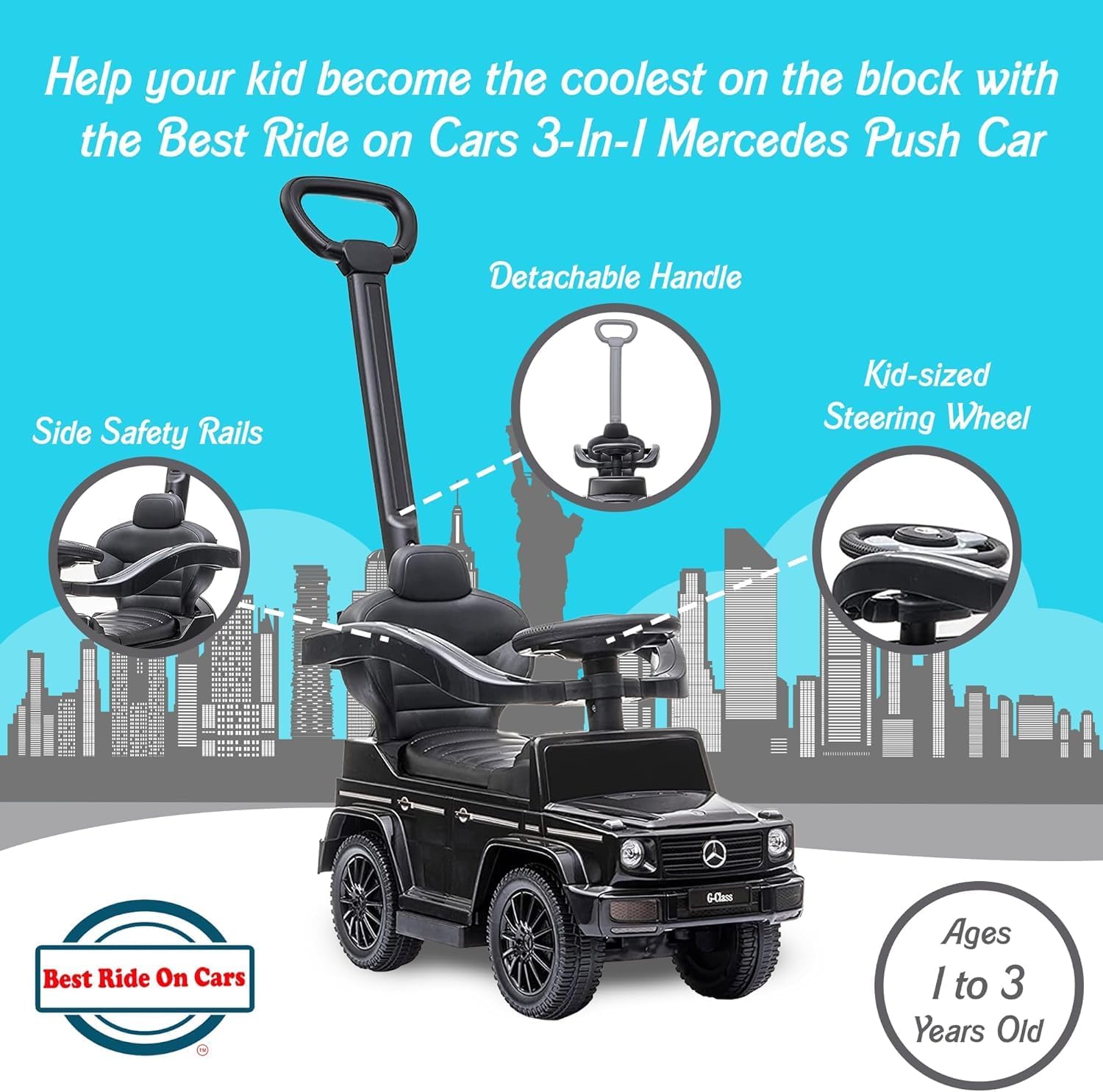 Tic Toys Grand Plus Multi-Position Ride-On with Music & Storage - Hot Pink