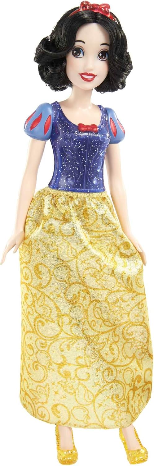 Mattel Disney Princess Toys, Snow White Fashion Doll, Sparkling Look with Black Hair, Brown Eyes & Hair Accessory, Inspired by the Movie