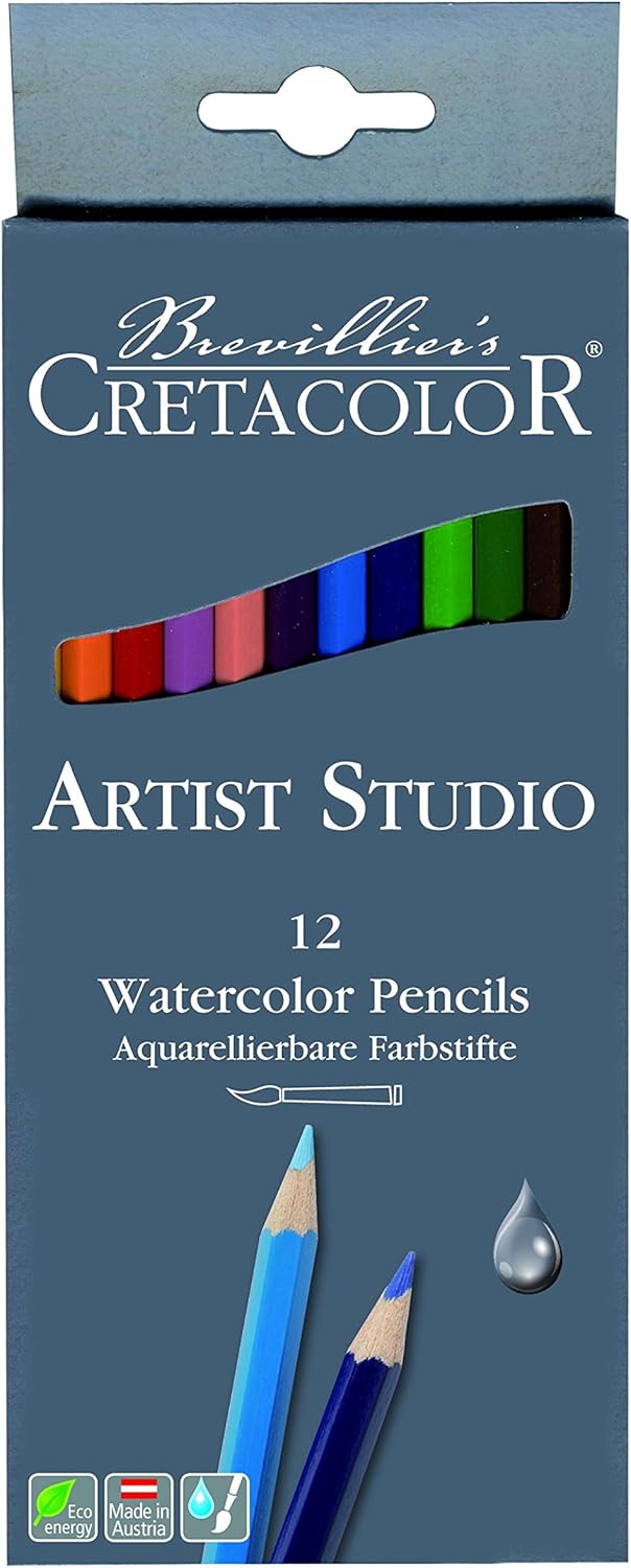 brevillier's Cretacolor Artist Studio Watercolor Pencil Set, 12-Colors