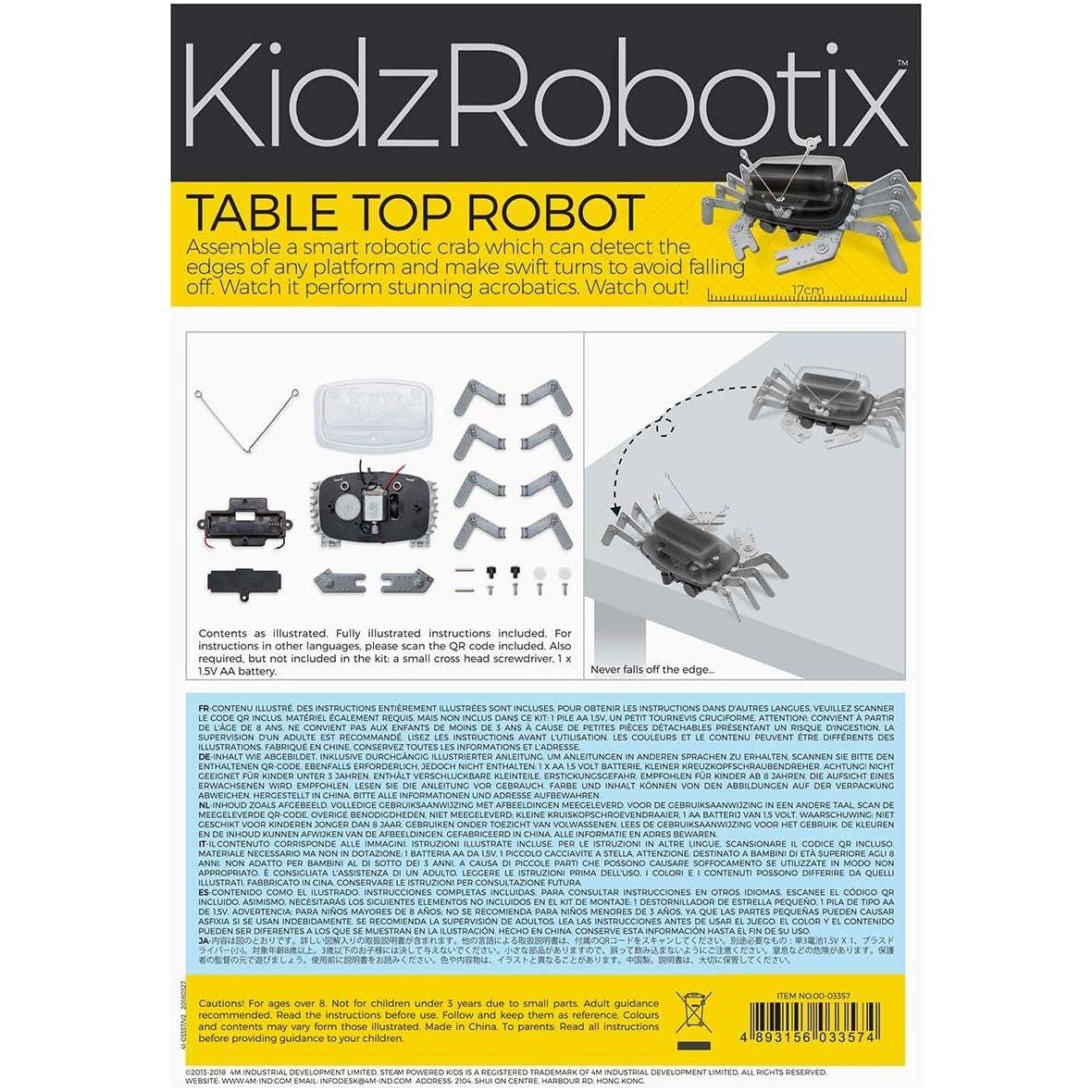 4M- Table Top Robot - DIY Robotics Stem Toys, Engineering Edge Detector Gift
