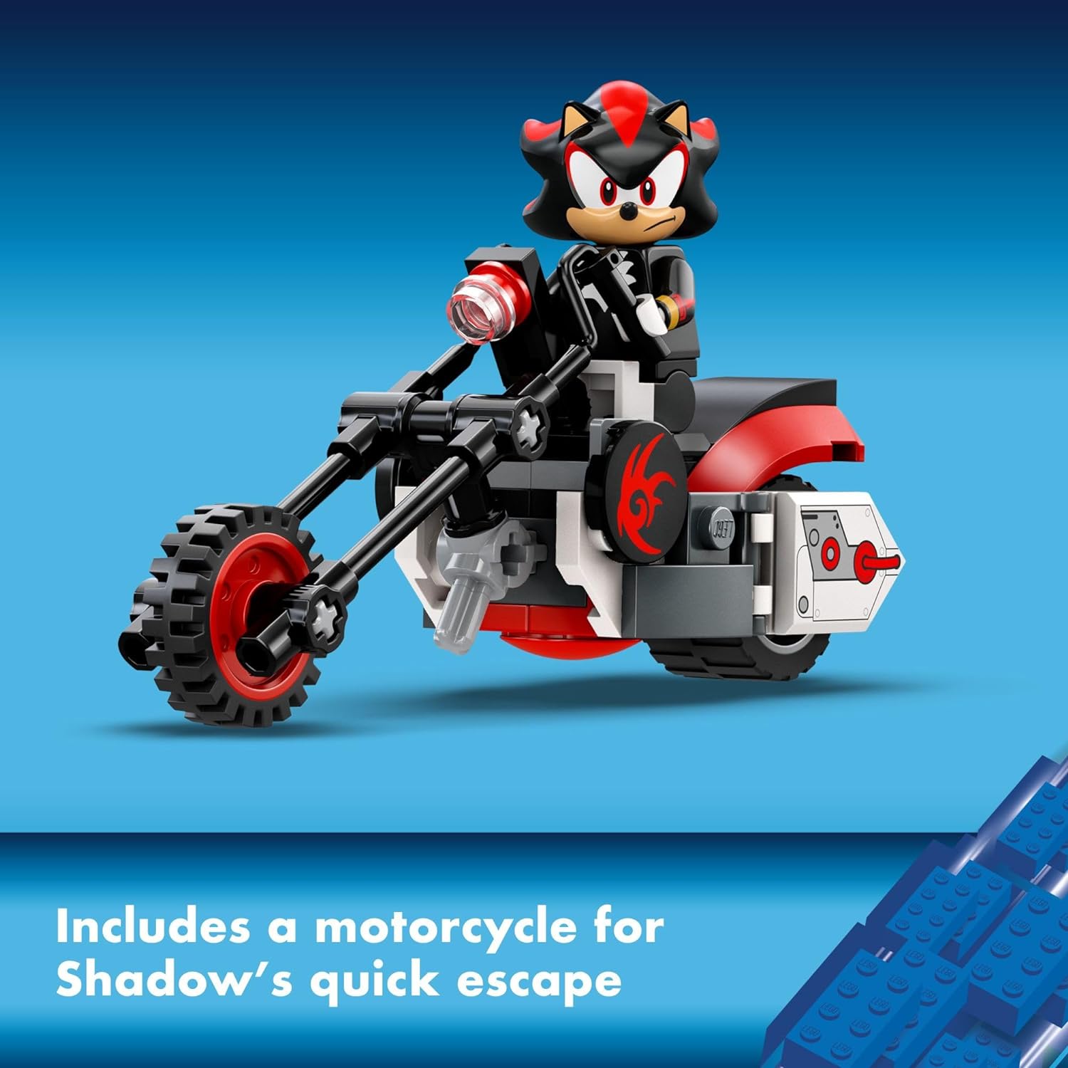LEGO 76995 Sonic The Hedgehog Shadow The Hedgehog Escape Building Set, Motorcycle Toy, Video Game Character Figures, Sonic Toy for Kids.
