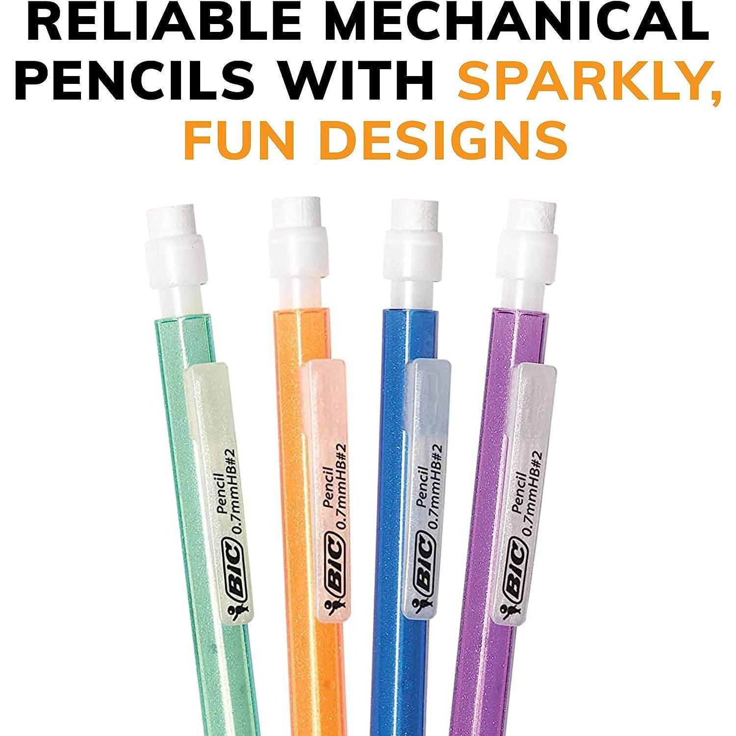BIC Mechanical Pencil Extra Sparkle, Mechanical Pencils With Eraser for School or Work - Fine Point (0.7mm) - BumbleToys - 14 Years & Up, 18+, 5-7 Years, 6+ Years, 8-13 Years, bic, Drawing & Painting, OXE, Pencil, School Supplies, Stationery & Stickers