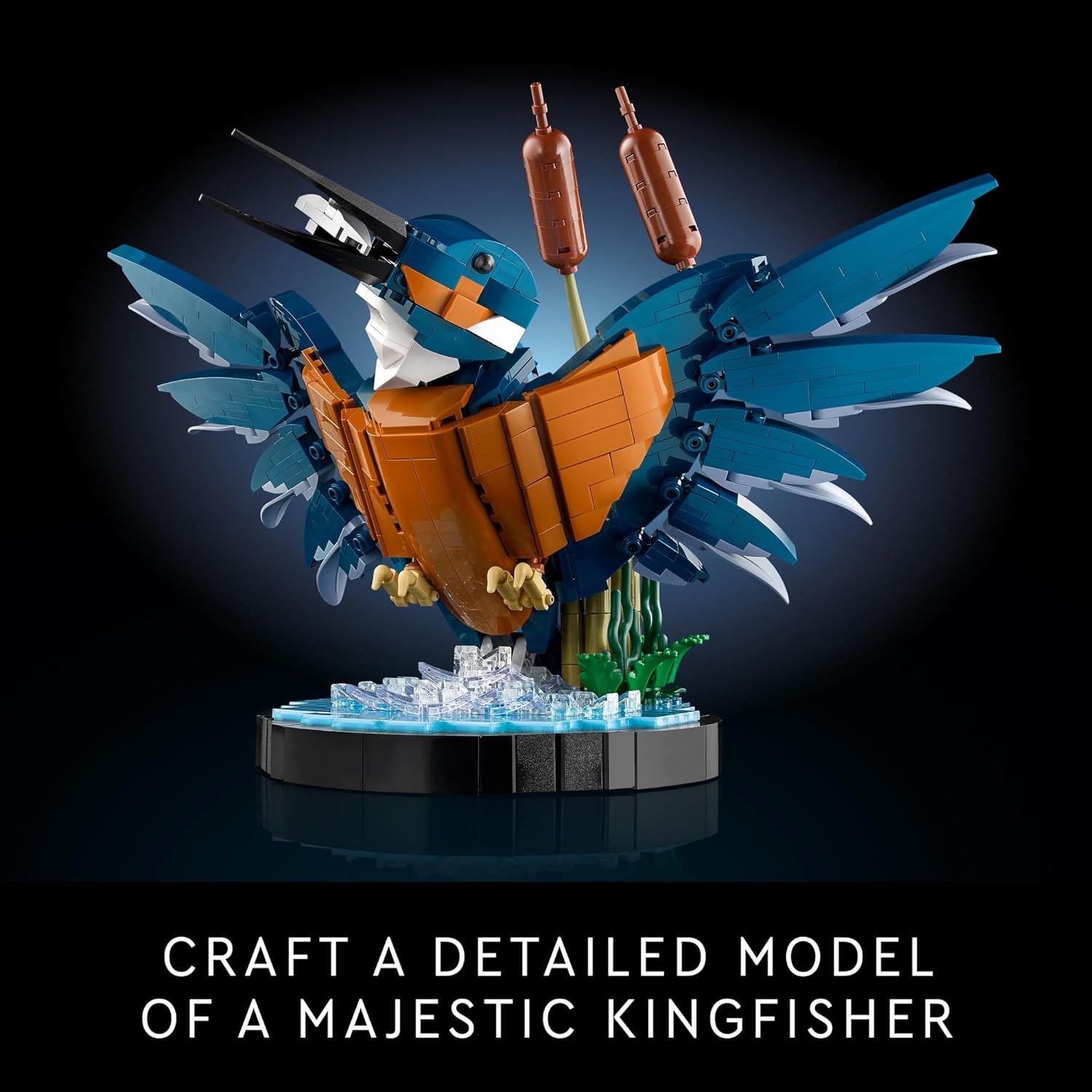 LEGO 10331 Icons Kingfisher Bird Model, Creative Set for Adults to Build and Display.
