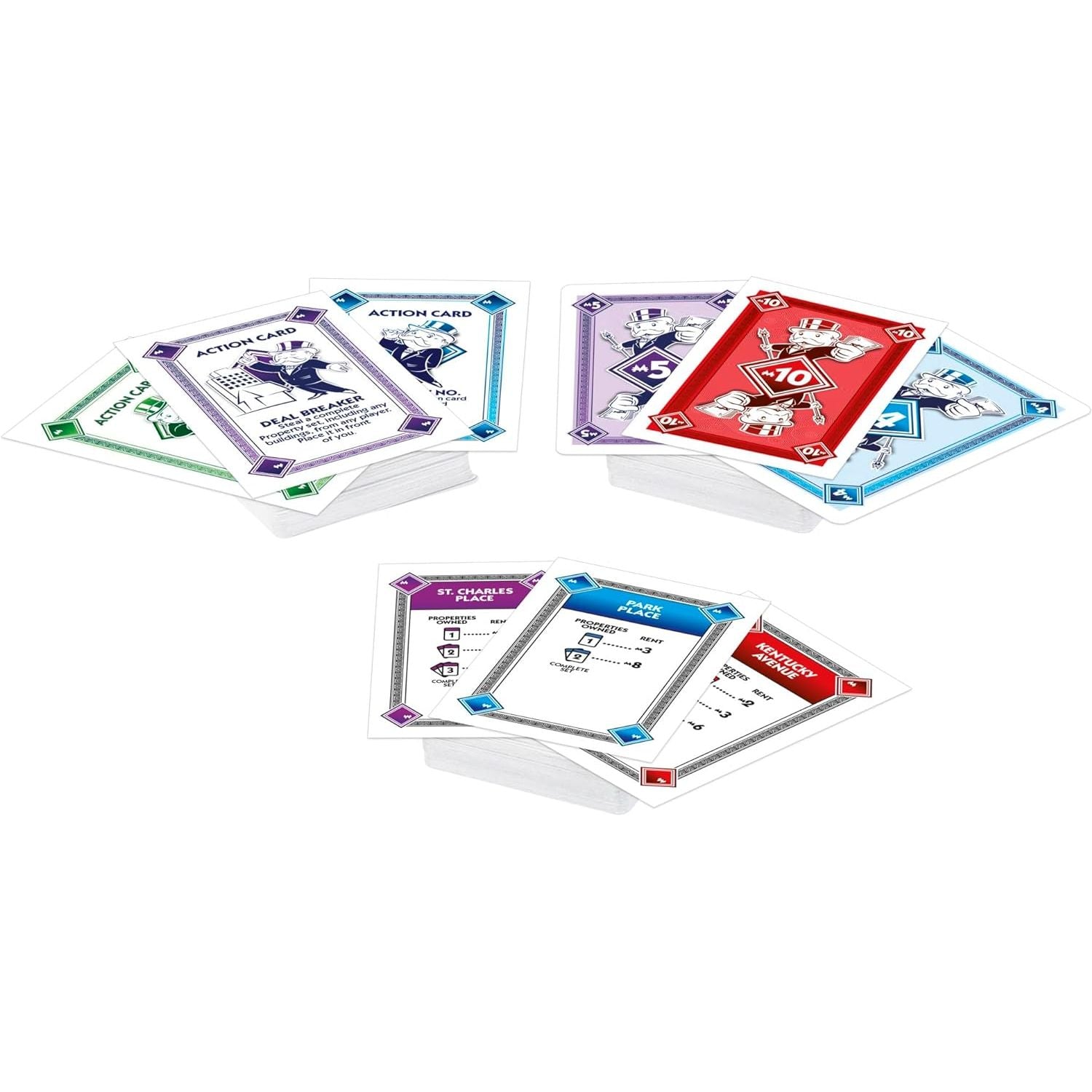 لعبة بطاقات اللعب السريع مونوبولي ديل للعائلات والأطفال من سن 8 سنوات فما فوق ومن 2 إلى 5 لاعبين