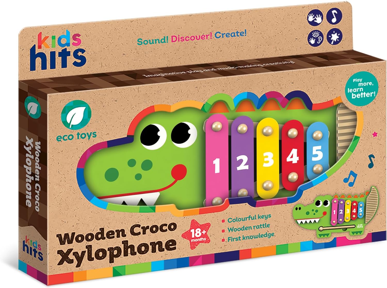 تعمل لعبة Kids Hits على تنسيق وقت اللعب مع مغامرة الإكسيليفون الخشبية من كروكو