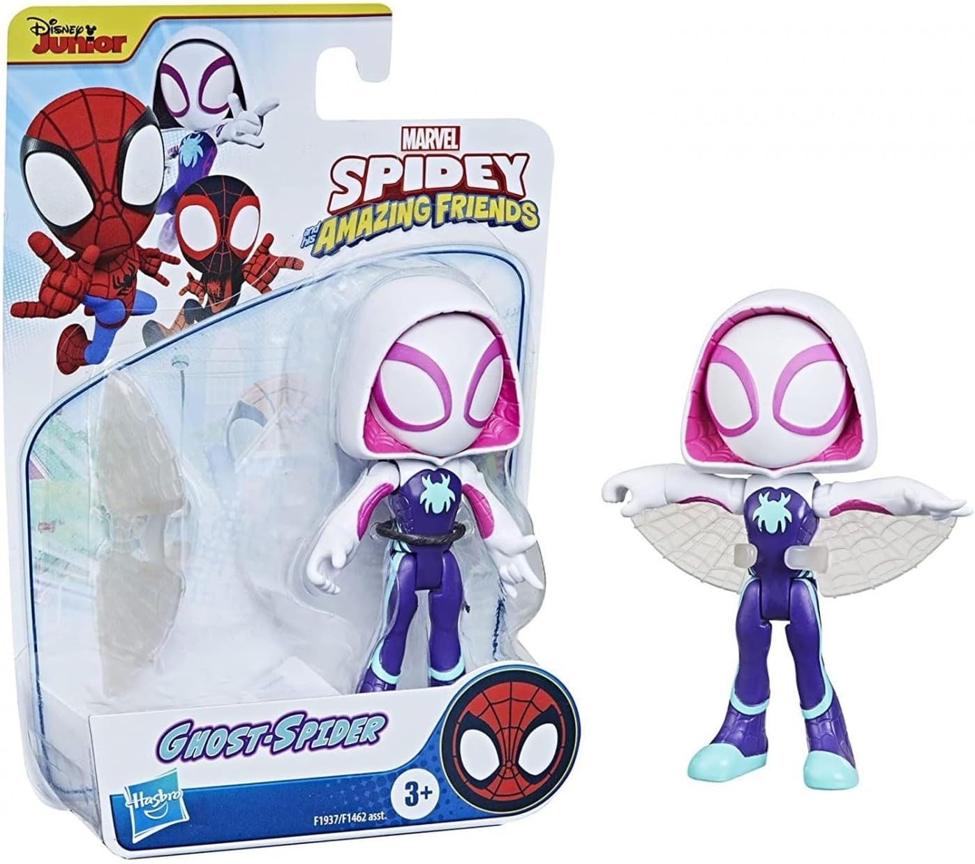 Spidey and His Amazing Friends Marvel Ghost-Spider Hero Figure, 4-Inch Scale Action Figure, Includes 1 Accessory, for Kids Ages 3 and Up