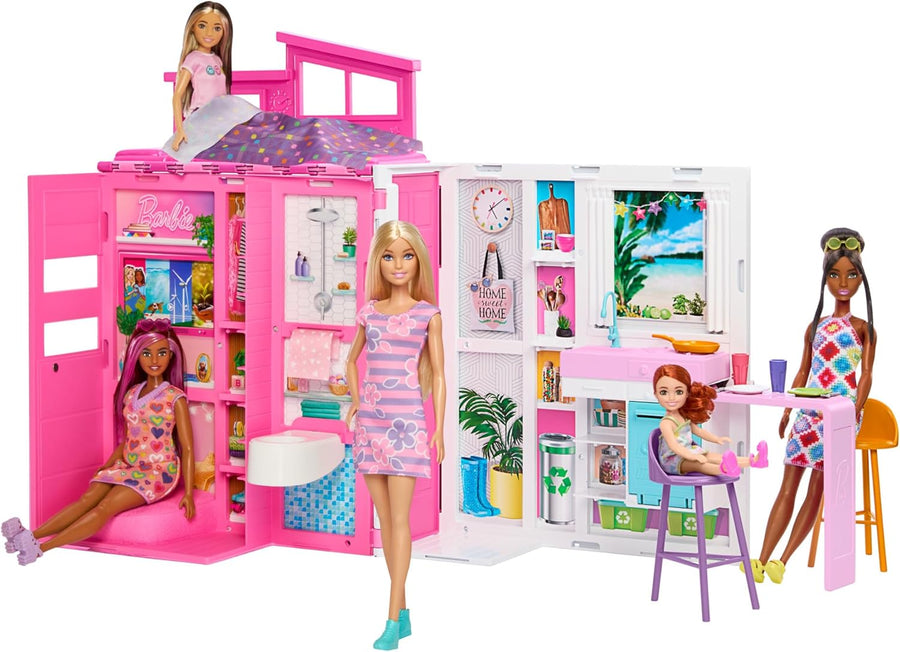 Barbie Getaway House: Doll House Playset With 4 Play Areas And 11 Decor Accessories & Doll