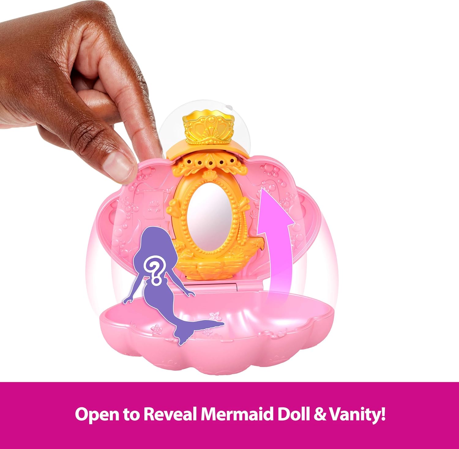 Mattel Disney Princess Mermaid Bath Surprise Small Dolls & Accessories in Shell Playsets with Slides, Inspired by Disney Movies Assorated