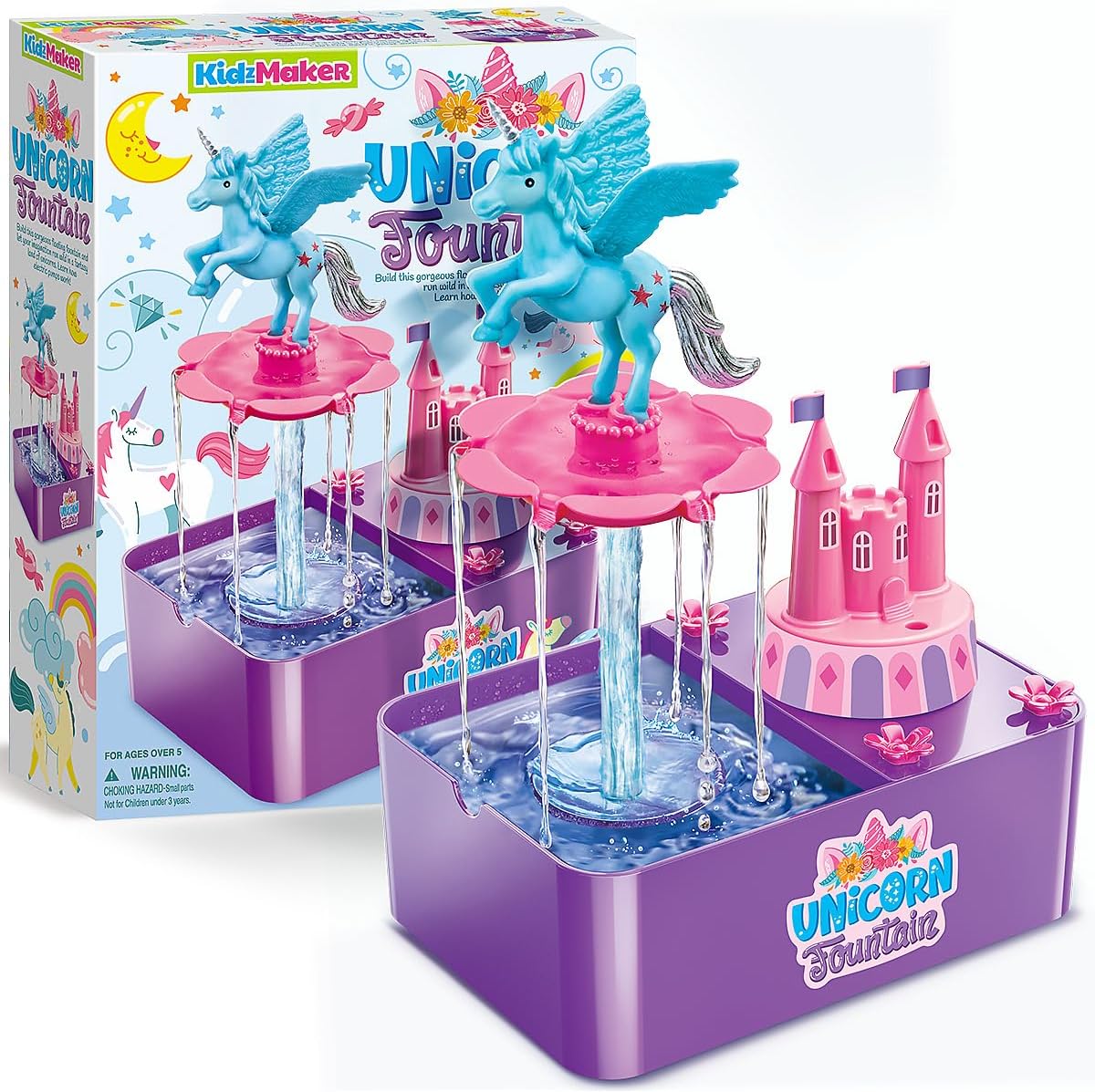 4M KidzMaker - Unicorn Fountain - Build a floating fountain and learn about the science of electric toys