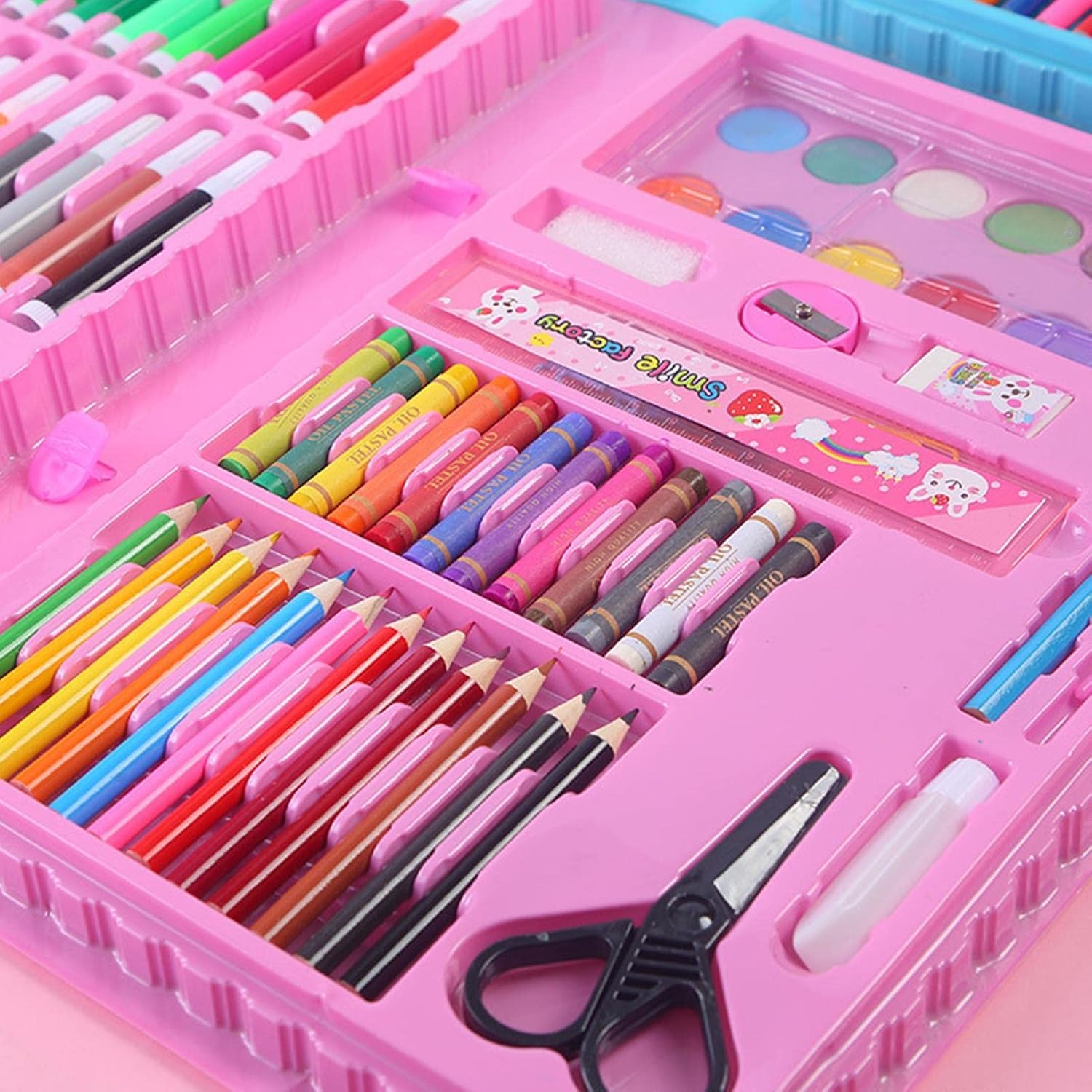 Coloring Kit 86 Pieces Double Sided Trifold Easel Art Set for Kids