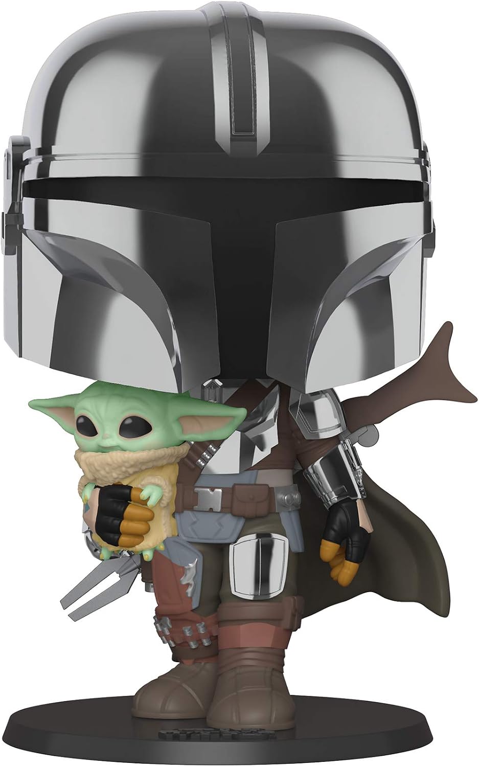 Funko Pop! Jumbo Star Wars: The Mandalorian - The Mandalorian With Din Grogu (The Child) (Baby Yoda) - Metallic #380
