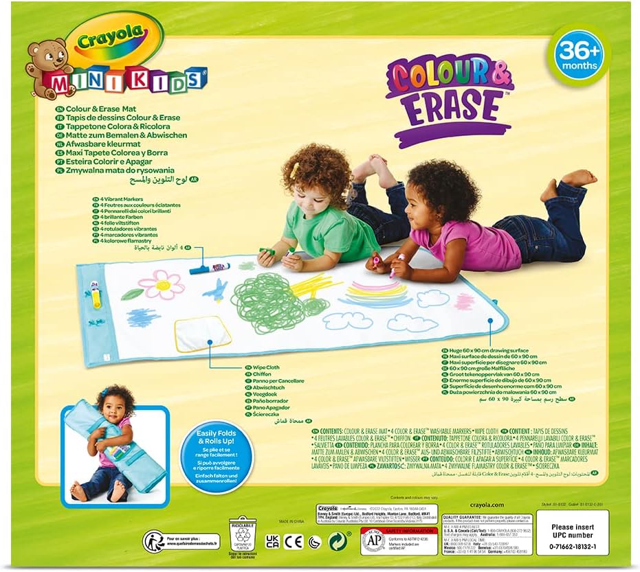 Crayola Mini Kids - Paint and Colour Rug, Maxi Surface Reusable for Drawing and Colouring