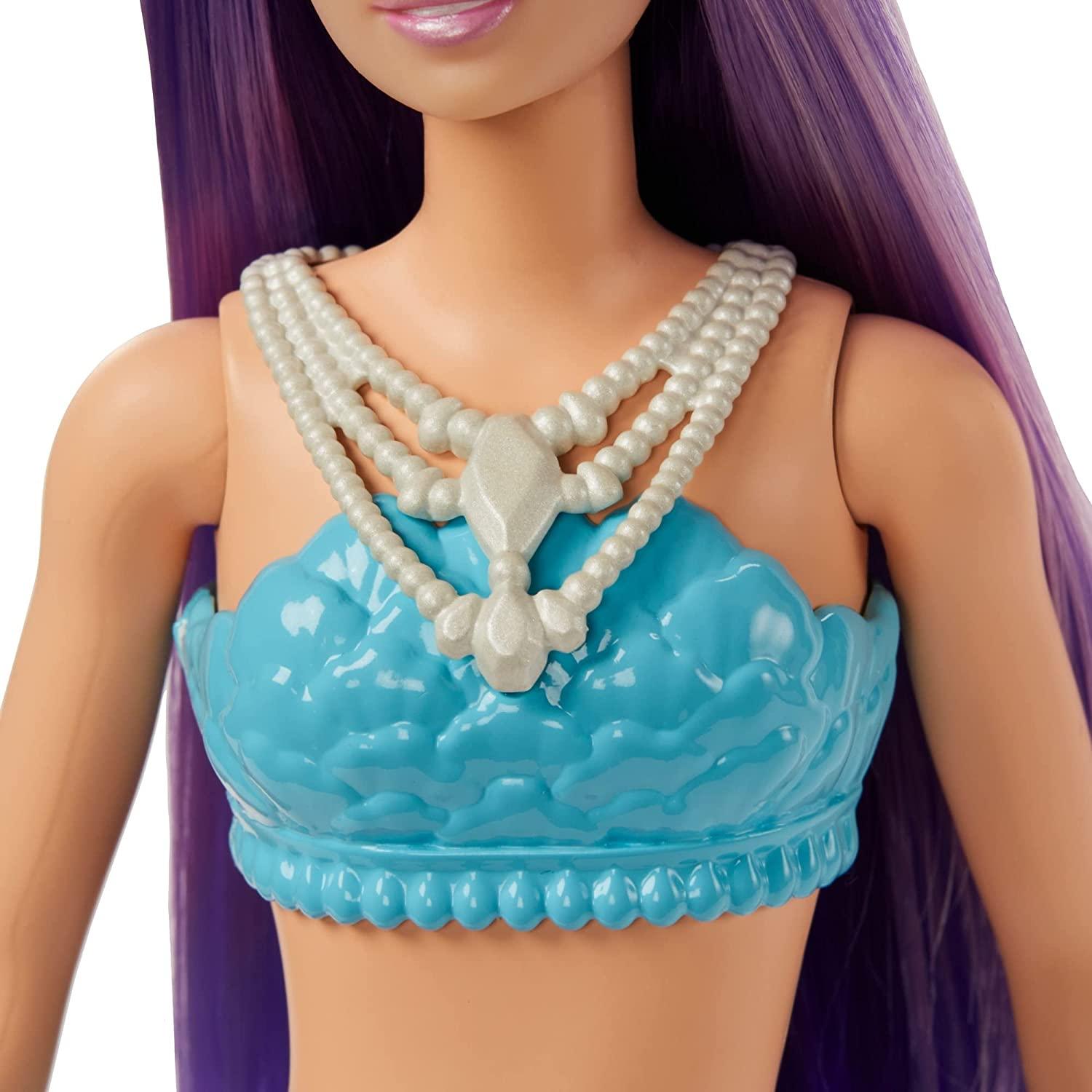 Barbie Dreamtopia Mermaid Doll with Purple Hair, Blue & Purple Ombre Tail & Tiara Accessory - BumbleToys - 5-7 Years, Barbie, Fashion Dolls & Accessories, Girls, Mermaid, Pre-Order