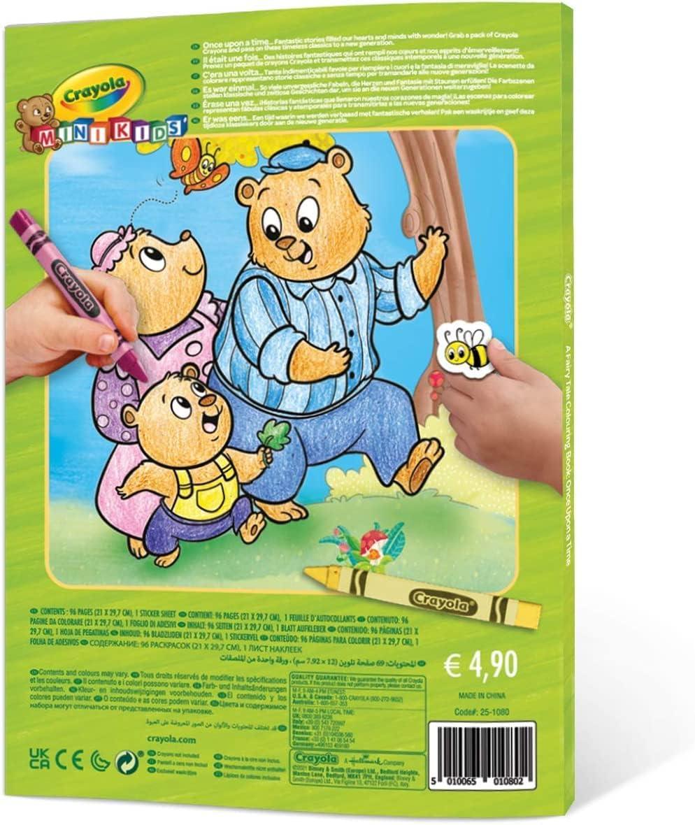 Crayola Mini Kids - Story Album for Coloring, 96 Pages and 1 Stickers, Creative and Educational Activity for Children