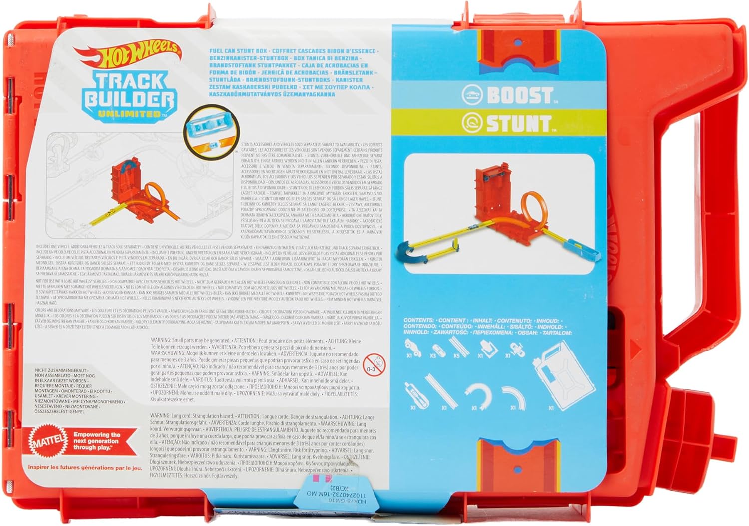 مجموعة سيارات هوت ويلز، مجموعة بناء مسارات غير محدودة، صندوق وقود، 14 قطعة، ومركبة بمقياس 1:64 