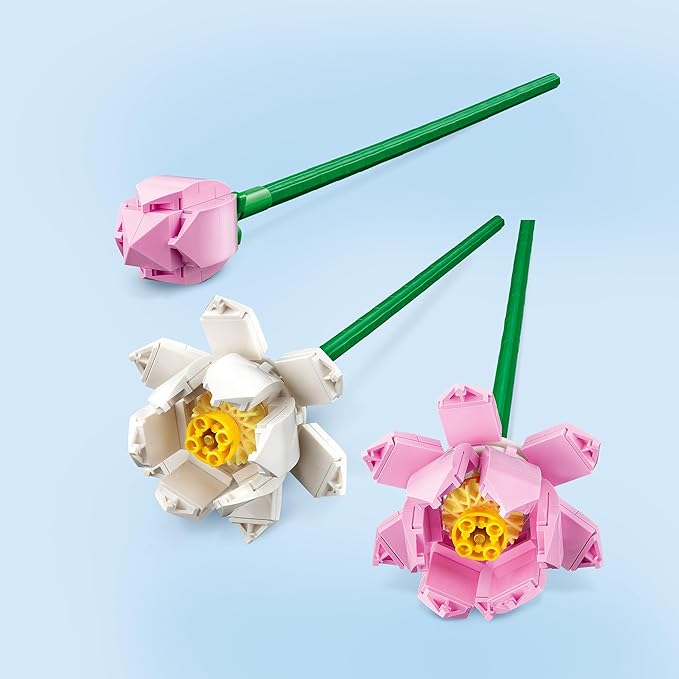 مجموعة بناء زهور اللوتس من ليجو 40647، زهور صناعية للديكور، فكرة هدية، ديكور غرفة جمالي للأطفال، لعبة بناء للفتيات والفتيان من سن 8 سنوات فما فوق