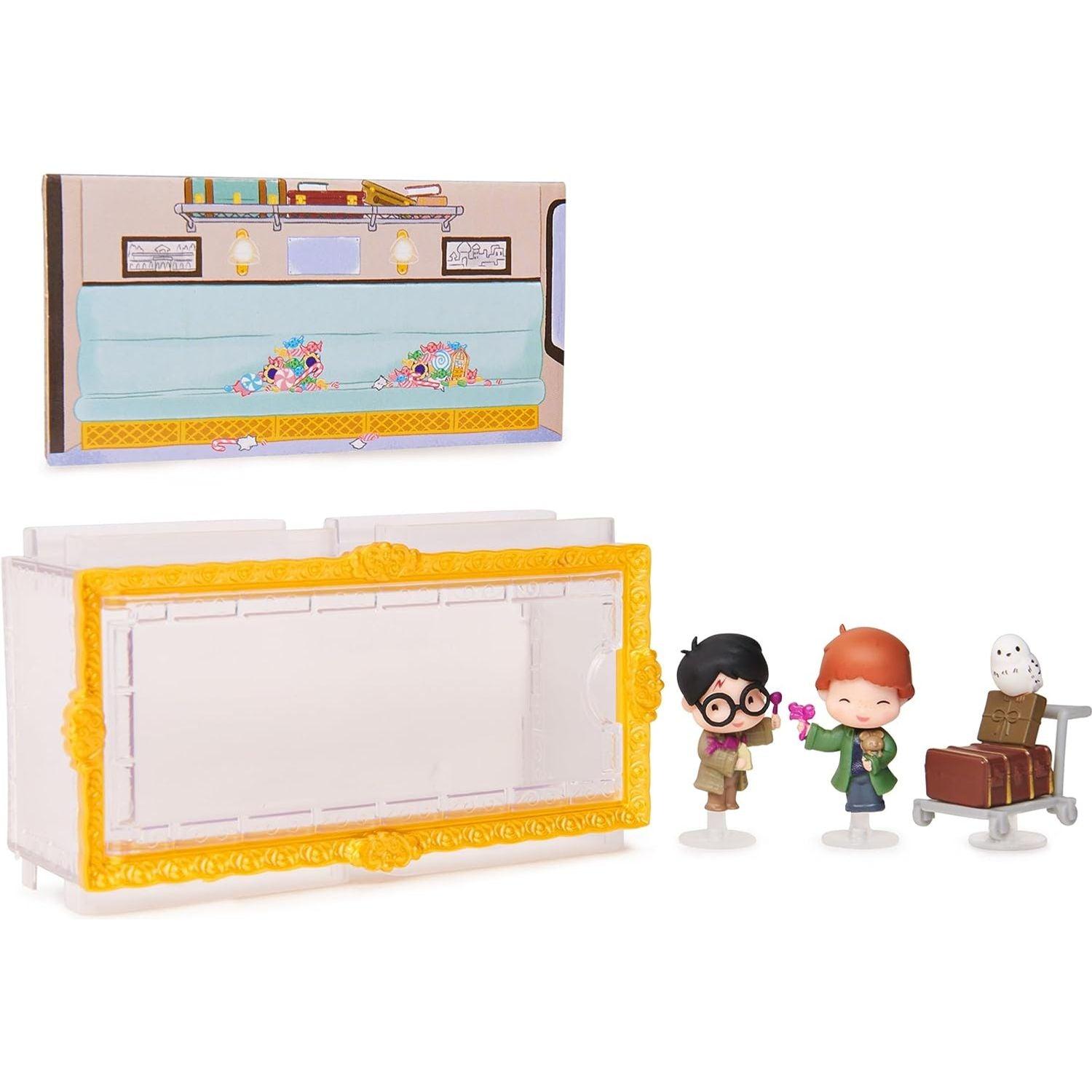 Wizarding World Harry Potter, Micro Magical Moments Figures Set with Exclusive Harry, Ron, Hedwig & Display Case
