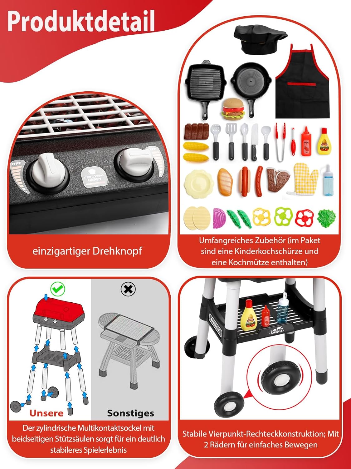 Little Chef Home Barbecue Play Series – 31pcs Portable BBQ Grill Toy
