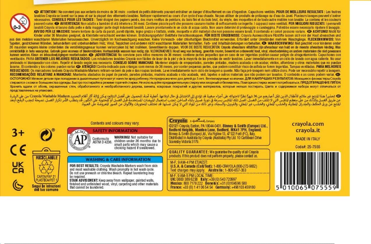 أقلام تلوين قابلة للغسل من كرايولا X24 سوبر تيبس