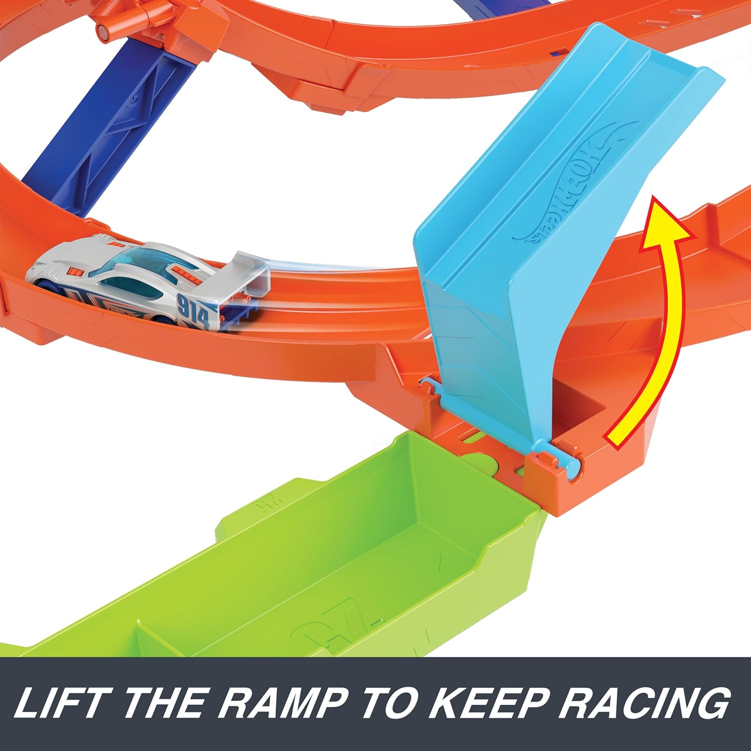 مجموعة مسار سيارات لعبة Hot Wheels ومجموعة ألعاب Action Loop Cyclone Challenge ومركبة بمقياس 1:64 