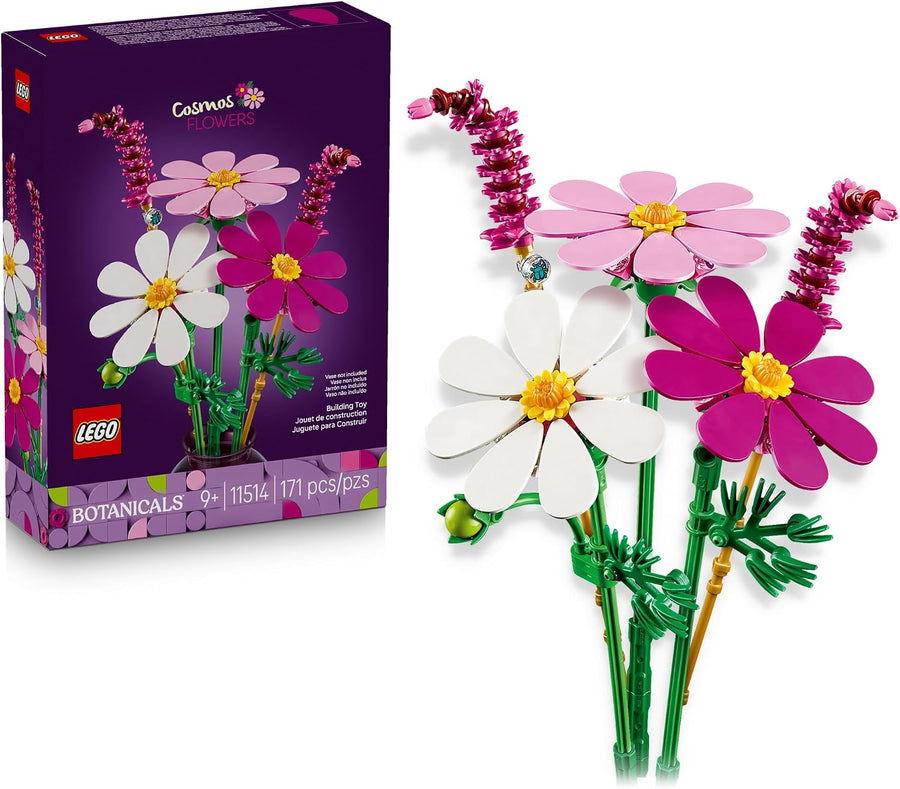 LEGO Botanicals Cosmos Flowers| Building Toys for Girls & Boys, Ages 9+, Decor for Bedroom & Desk, Artificial Flowers, 171 pieces - 11514