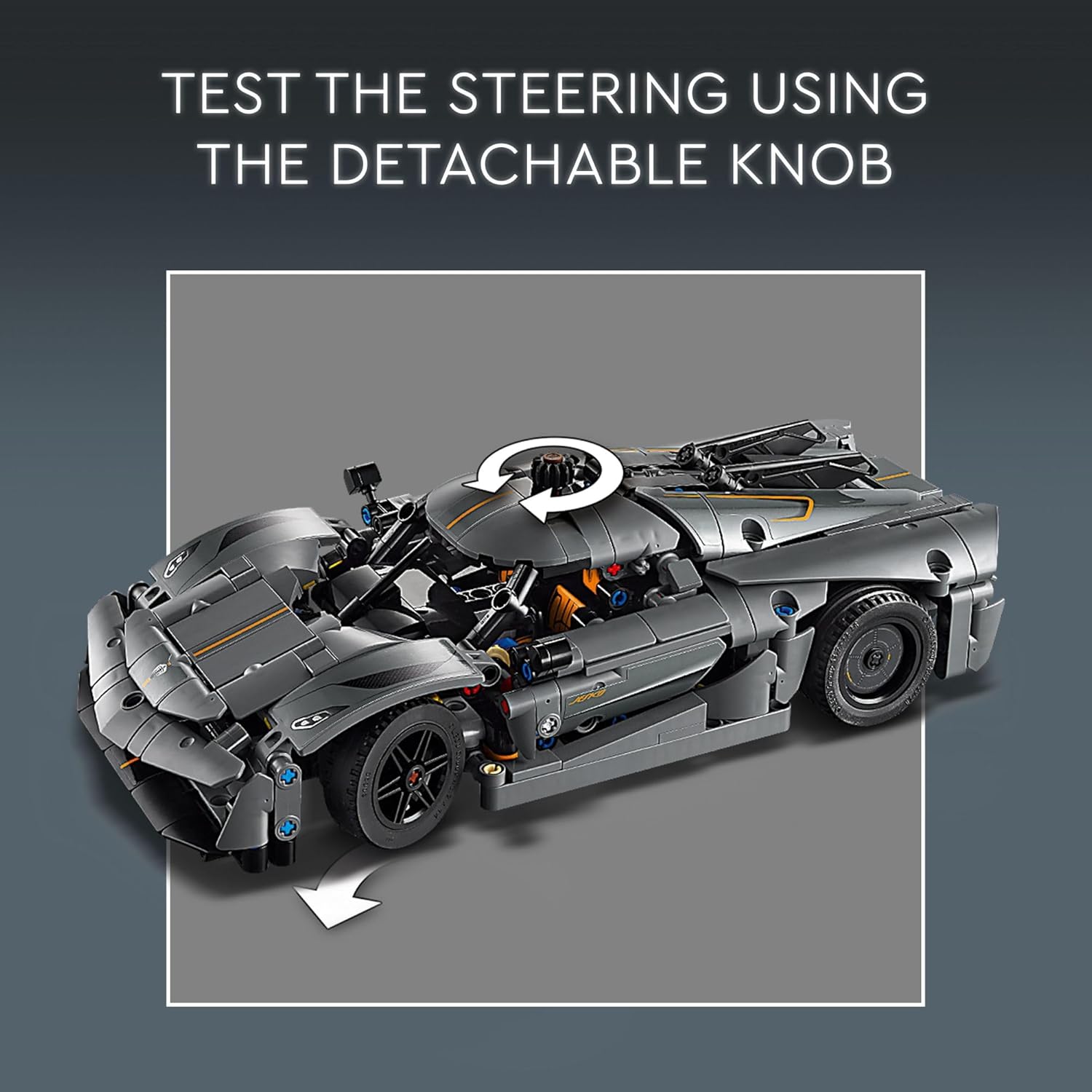 LEGO 42173 Technic Koenigsegg Jesko Absolut Grey Hypercar, Sports Car Building Toy Set for Boys and Girls, Vehicle Racing Car for Kids