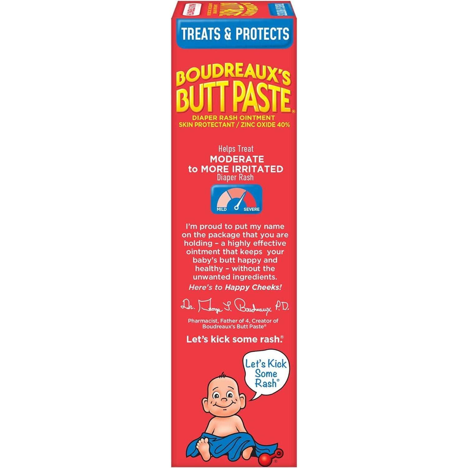 Boudreaux's Butt Paste Maximum Strength Diaper Rash Cream, Ointment for Baby