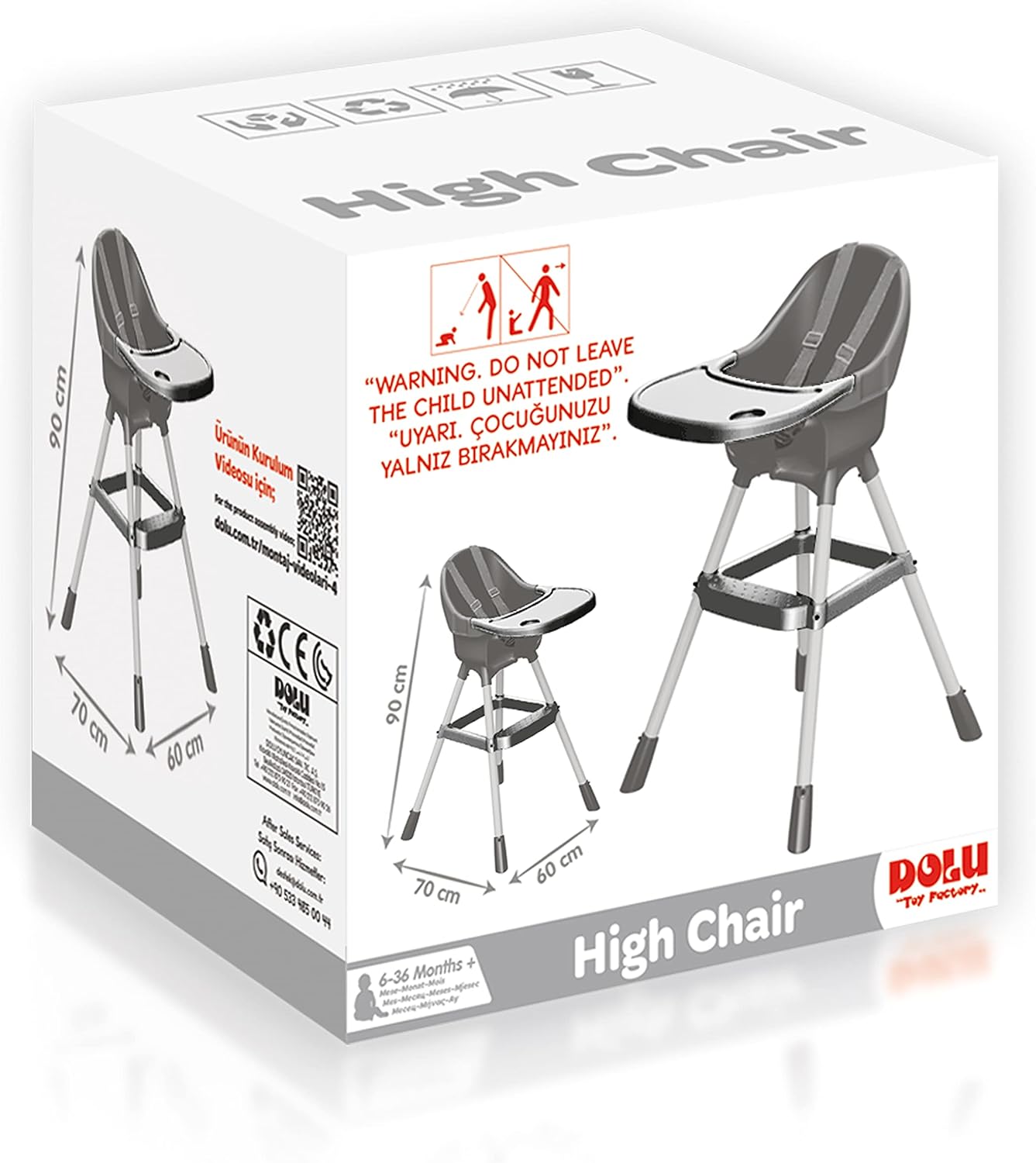 Dolu High Chair Grey