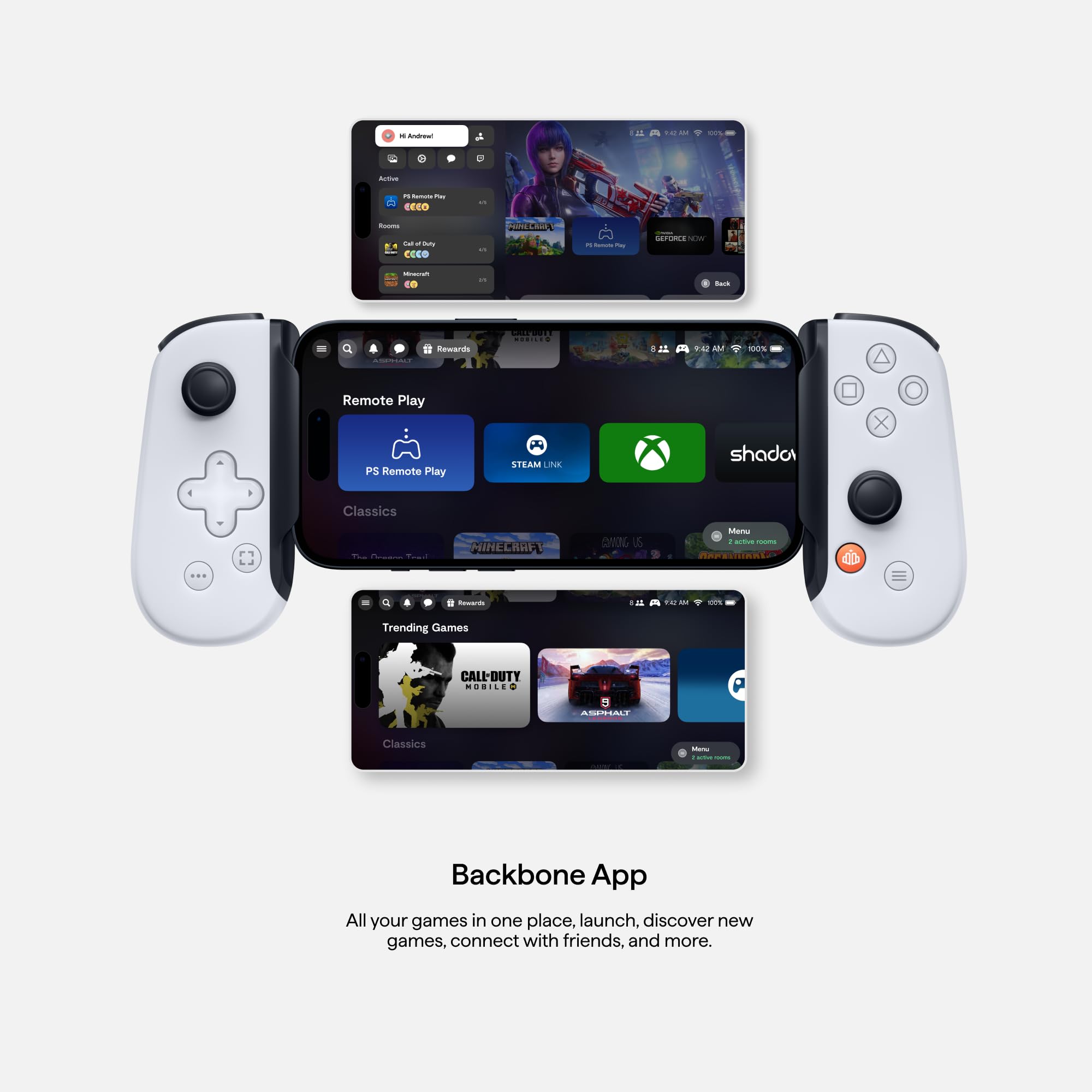 BACKBONE One Mobile Gaming Controller for Android and iPhone 15/16 Series (USB-C) - 2nd Gen