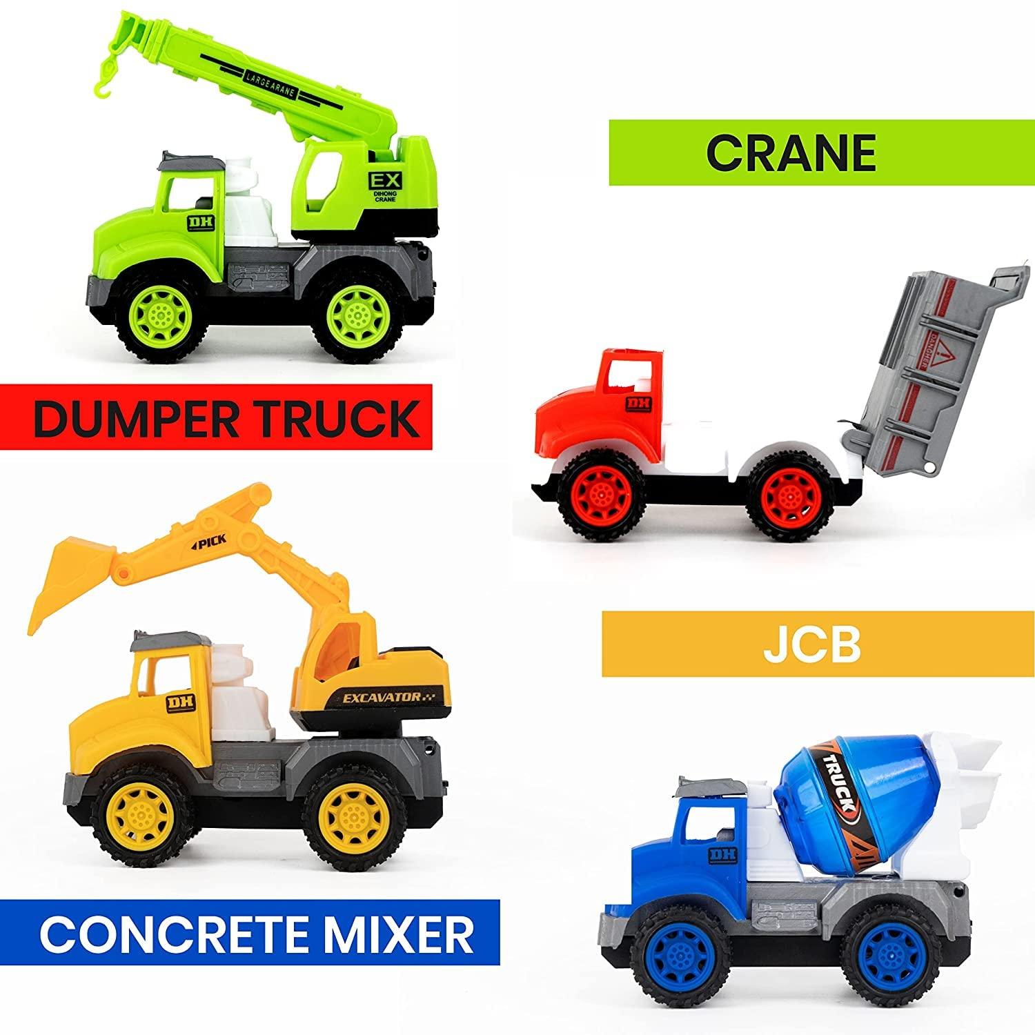Brand Conquer City Server Dump Vehicle Friction Powered Construction Trucks Excavator Toys Crane Truck Toy