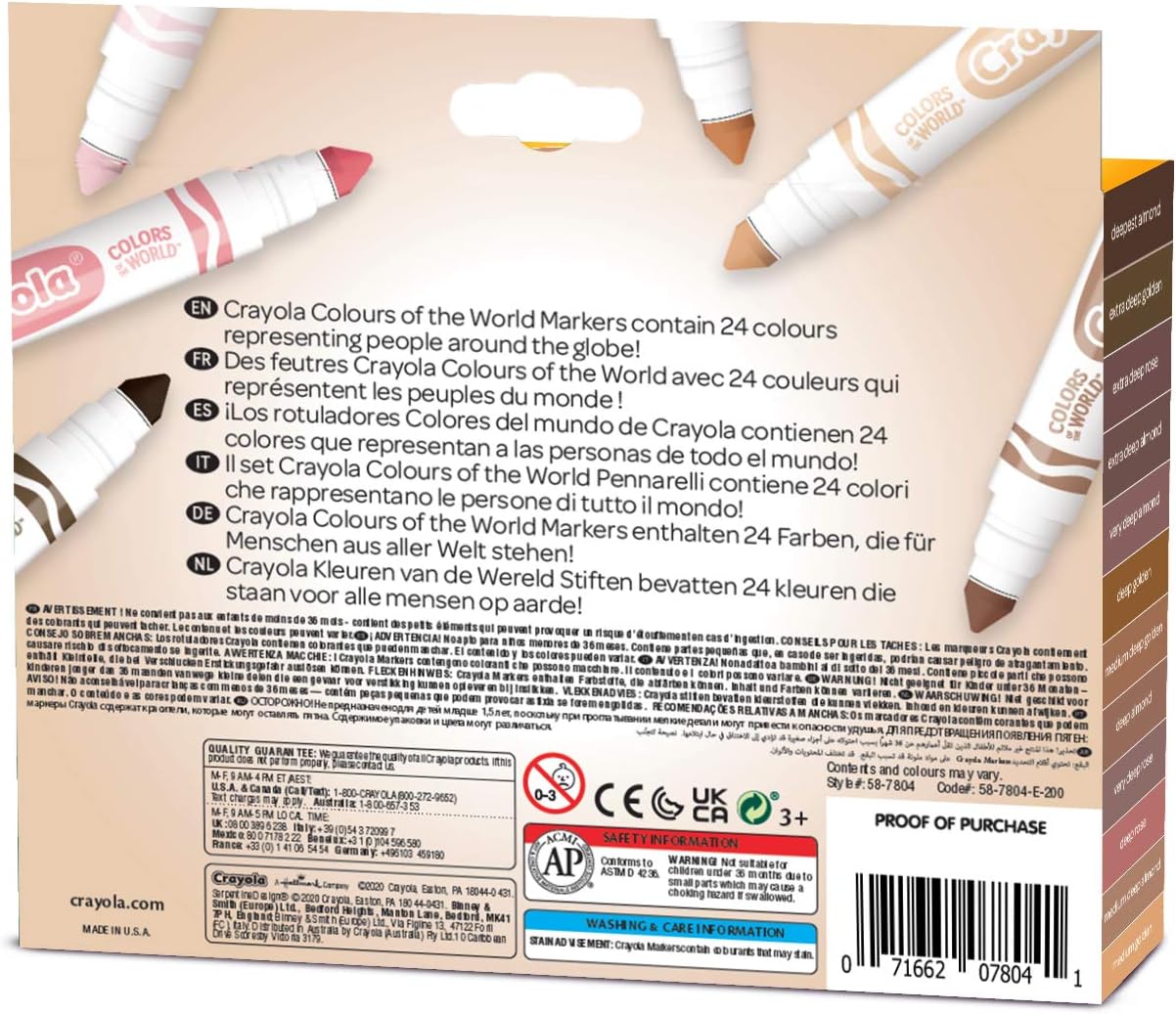 CRAYOLA 58-7804 One Size Washable Maxi Tip Markers, Pack of 24