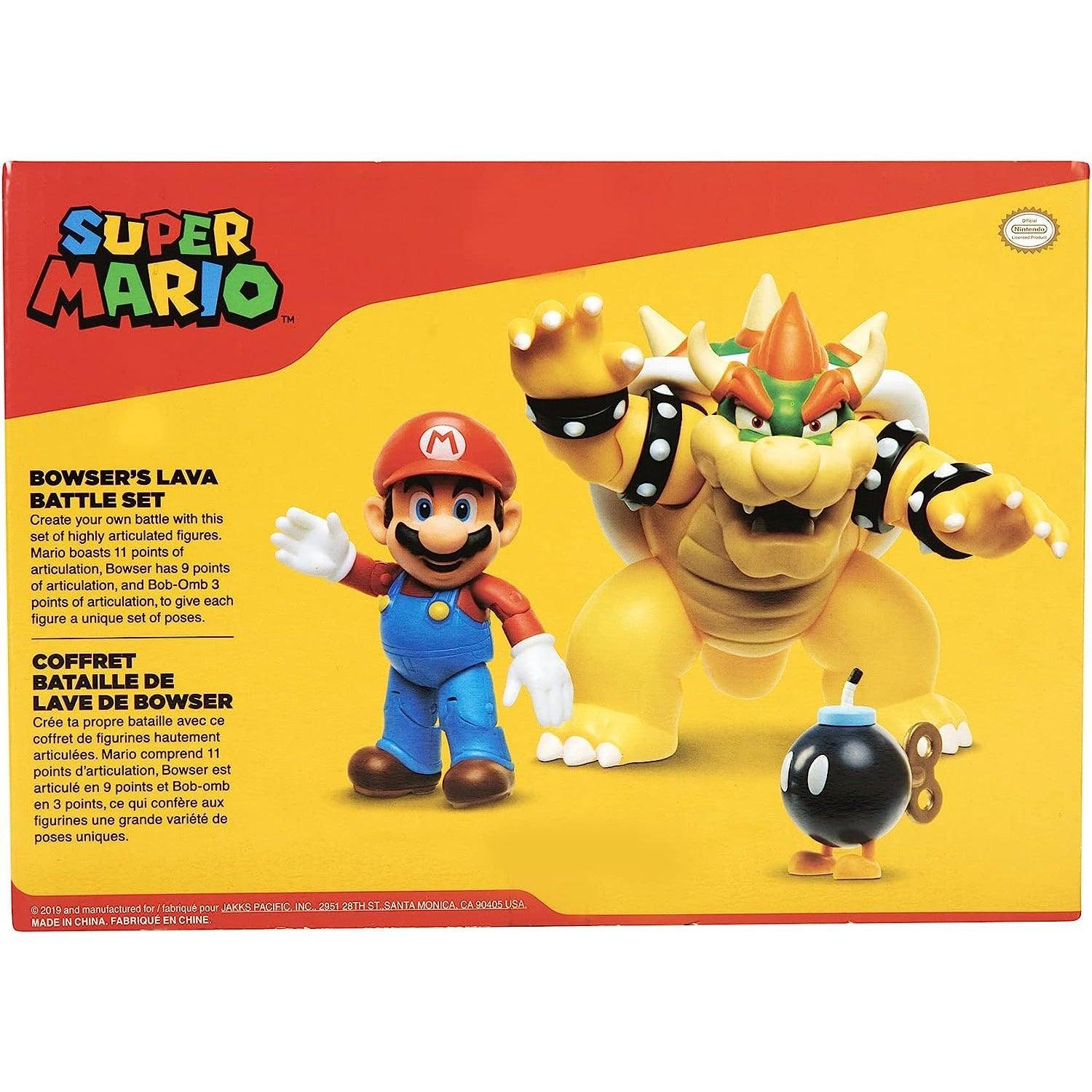 World of Nintendo Super Mario, Bowser, BOB - OMB , Figure Bowser Vs Mario Diorama Set - BumbleToys - 4+ Years, 5-7 Years, Boys, LEGO, OXE, Pre-Order, Super Mario
