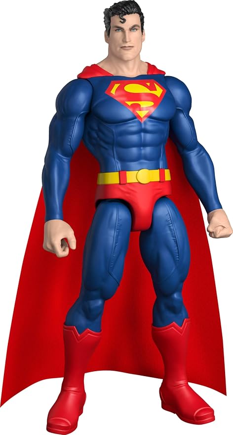 Mattel DC Superman Action Figure, Classic Red/Blue Suit with Fabric Cape, Detailed Design and 7 Points of Movement 30cm