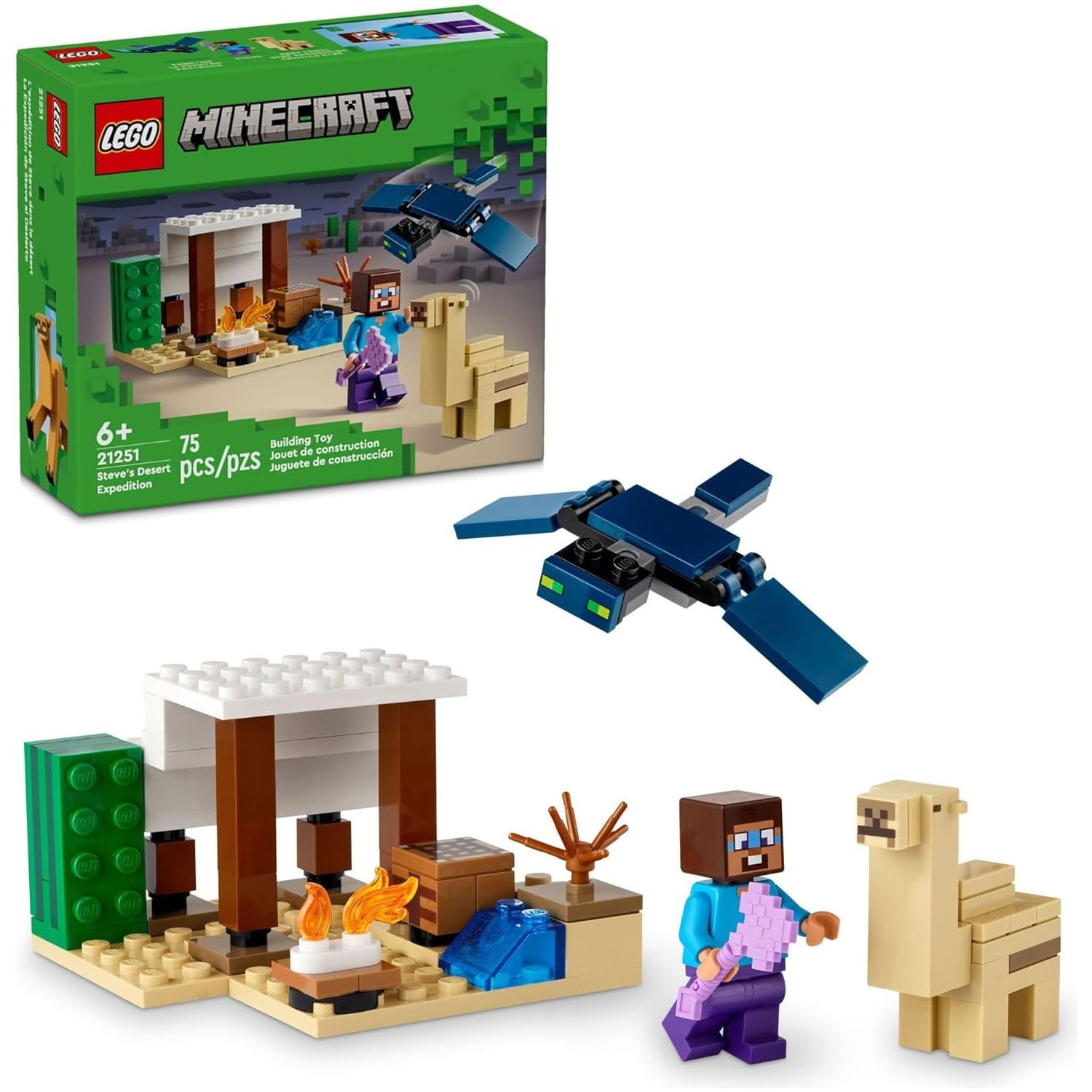 LEGO 21251 Minecraft Steve's Desert Expedition Building Toy, Biome with Minecraft House and Action Figures, Minecraft Gift for Independent Play.